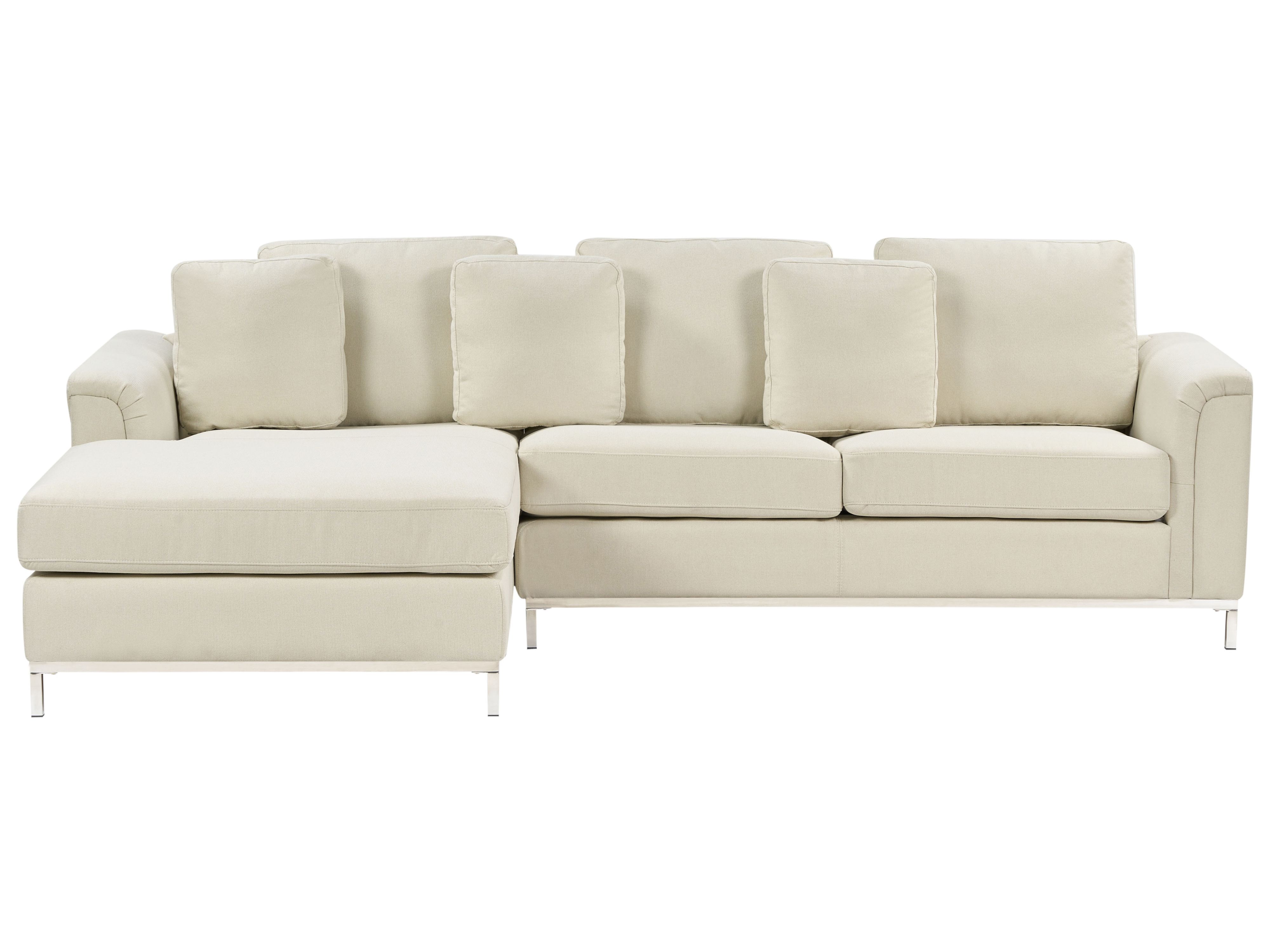 Corner Sofa 4 Seater OSLO Fabric Beige Right Hand