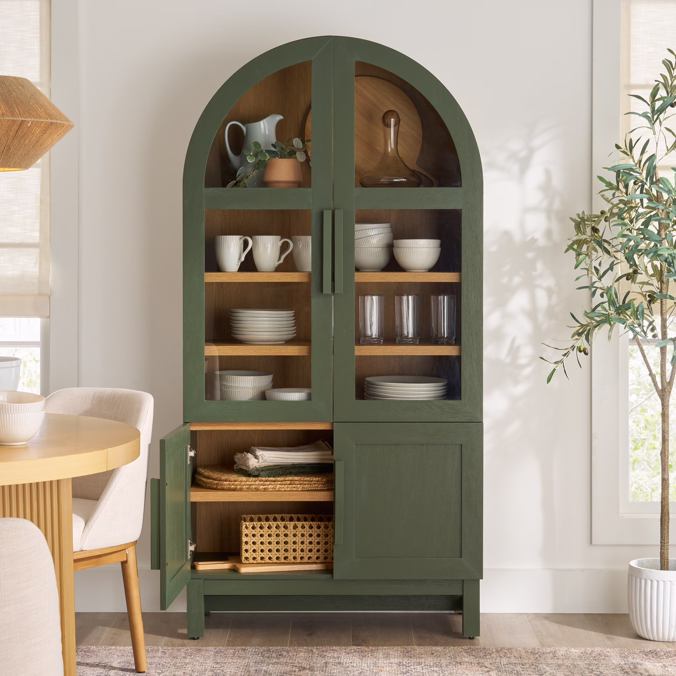 Better Homes & Gardens Juliet Kitchen Rounded Arch Cabinet, Rich Black - Image 5