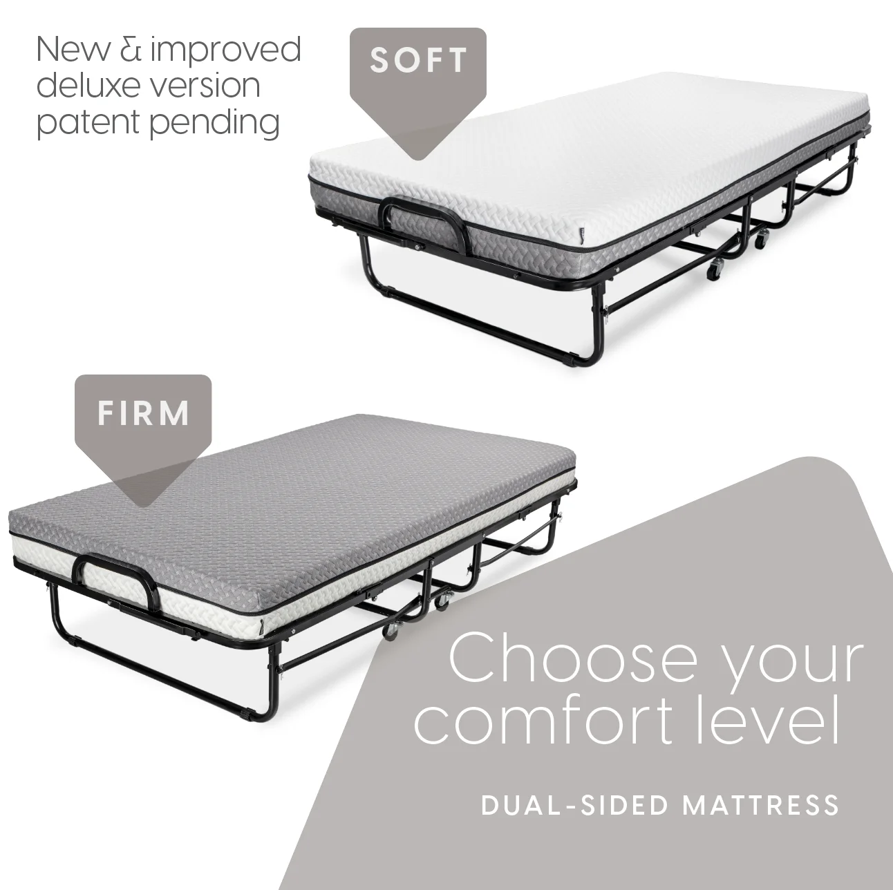 Milliard Diplomat Adjustable Size Modern Folding Bed with Memory Foam Mattress - Image 12