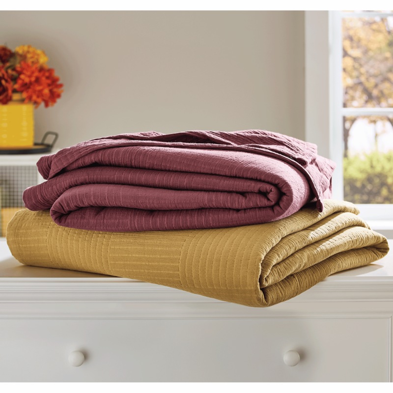 Daphne Basketweave Textured Blanket - MIDNIGHT VELVET CATALOG