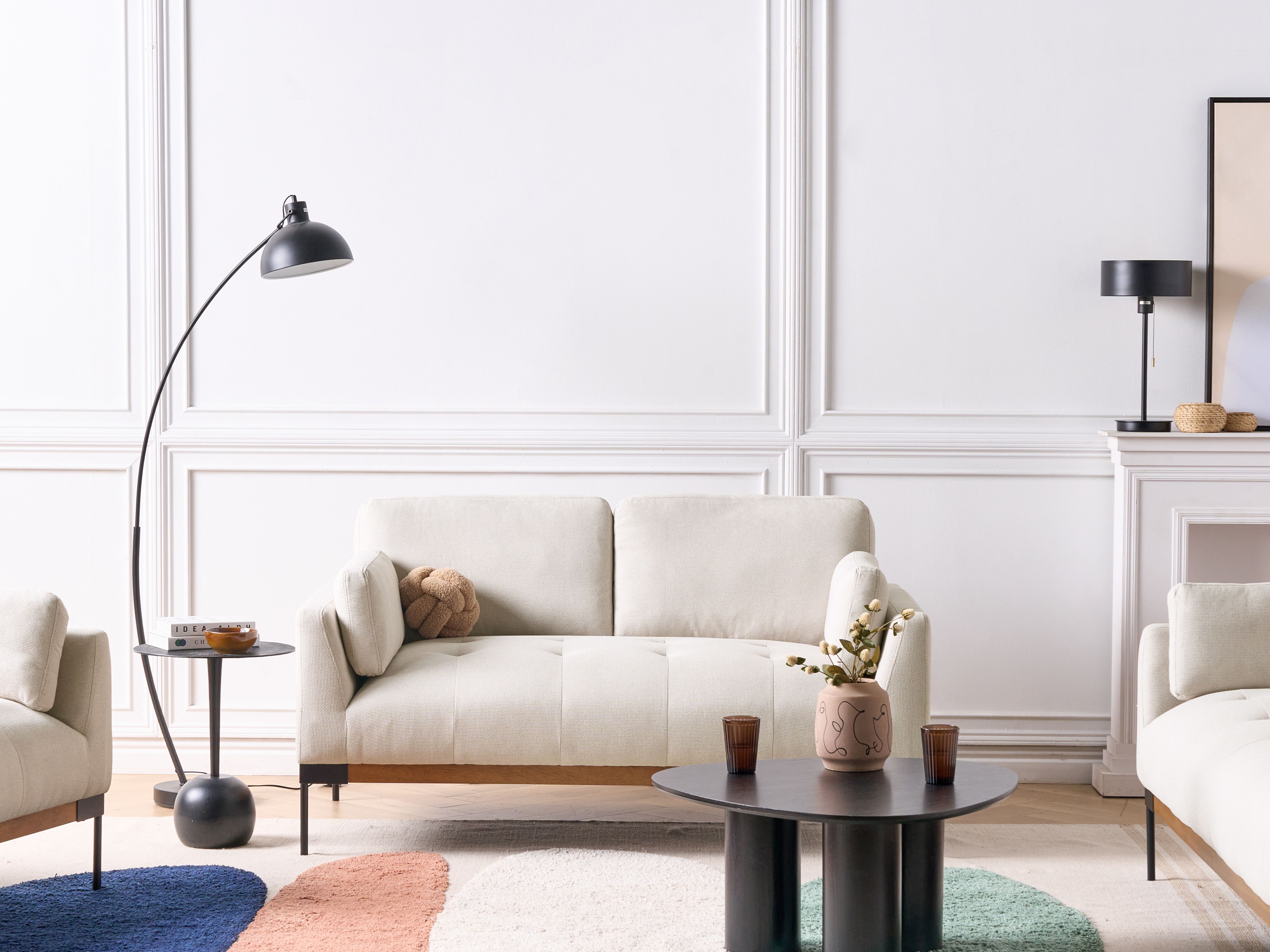Sofa 2 Seater SKAVEN Fabric Light Beige