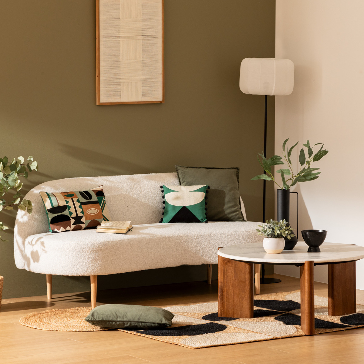 Bench "Insi" 2 seats, White, 172x75x72 cm