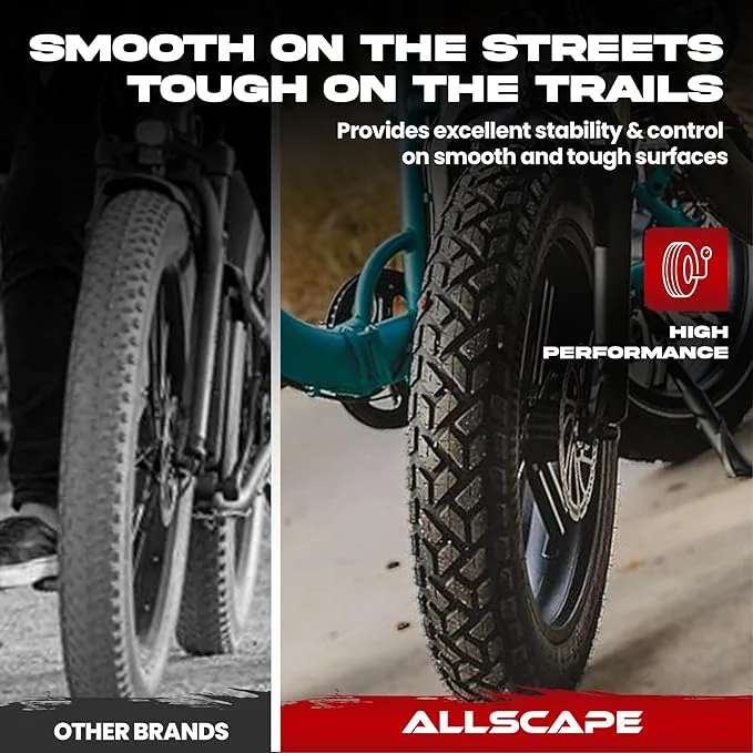 HEB ALLSCAPE Heavy Duty 20x4 Bike Tire + Tube - Includes 2 Tires for Optimal Performance - Image 17