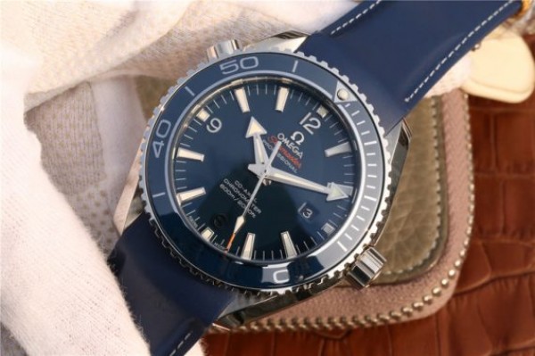 Replica Omega Planet Ocean Professional Blue Liquidmetal Bezel 45mm OMF Rubber Strap A8500 - Elite Watch Atelier