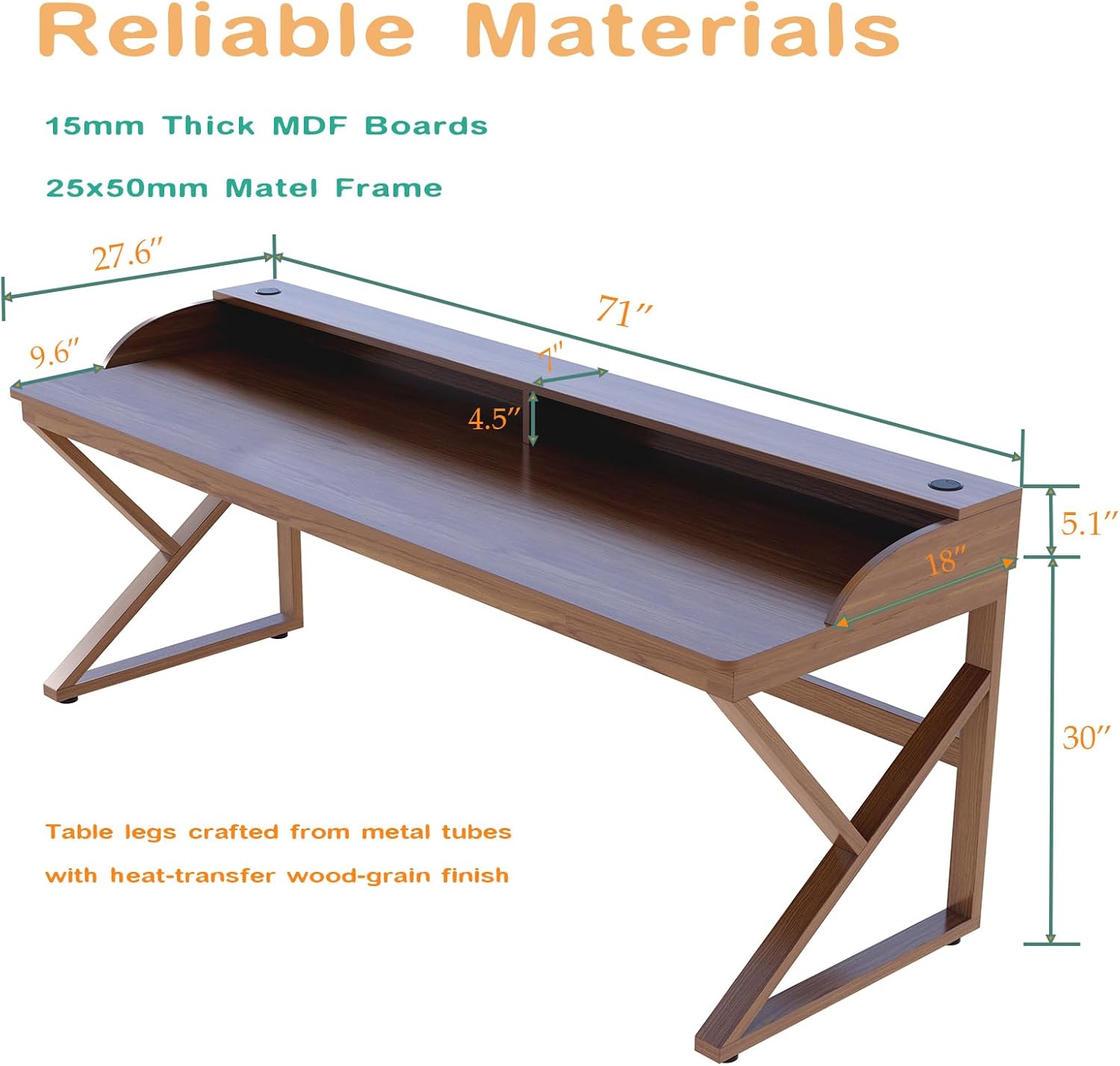 OSCHF Long Desk with Monitor Stand - 71