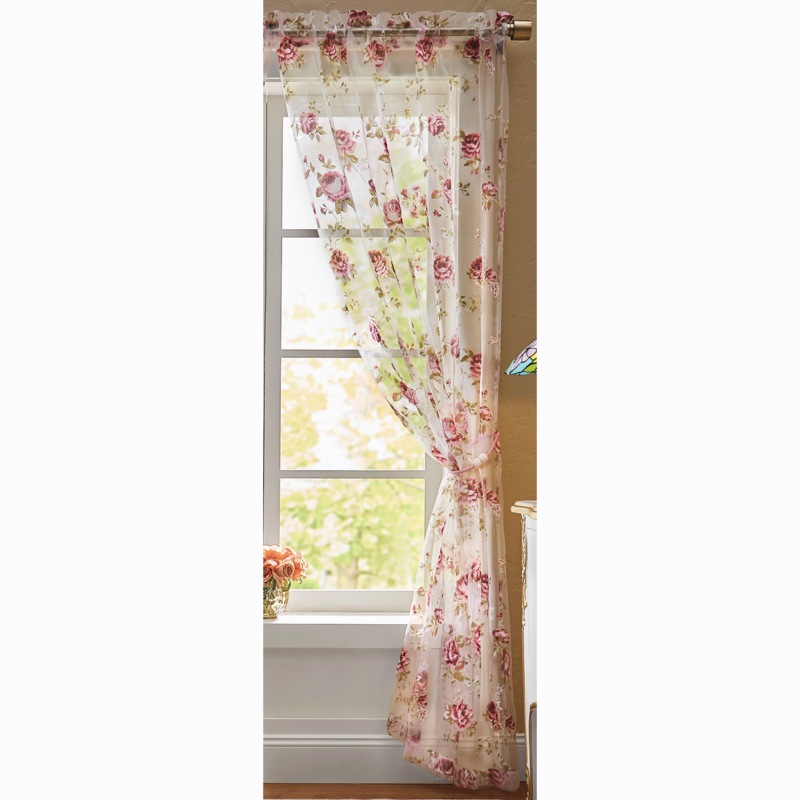 Sheer Roses Single Panel - MIDNIGHT VELVET CATALOG