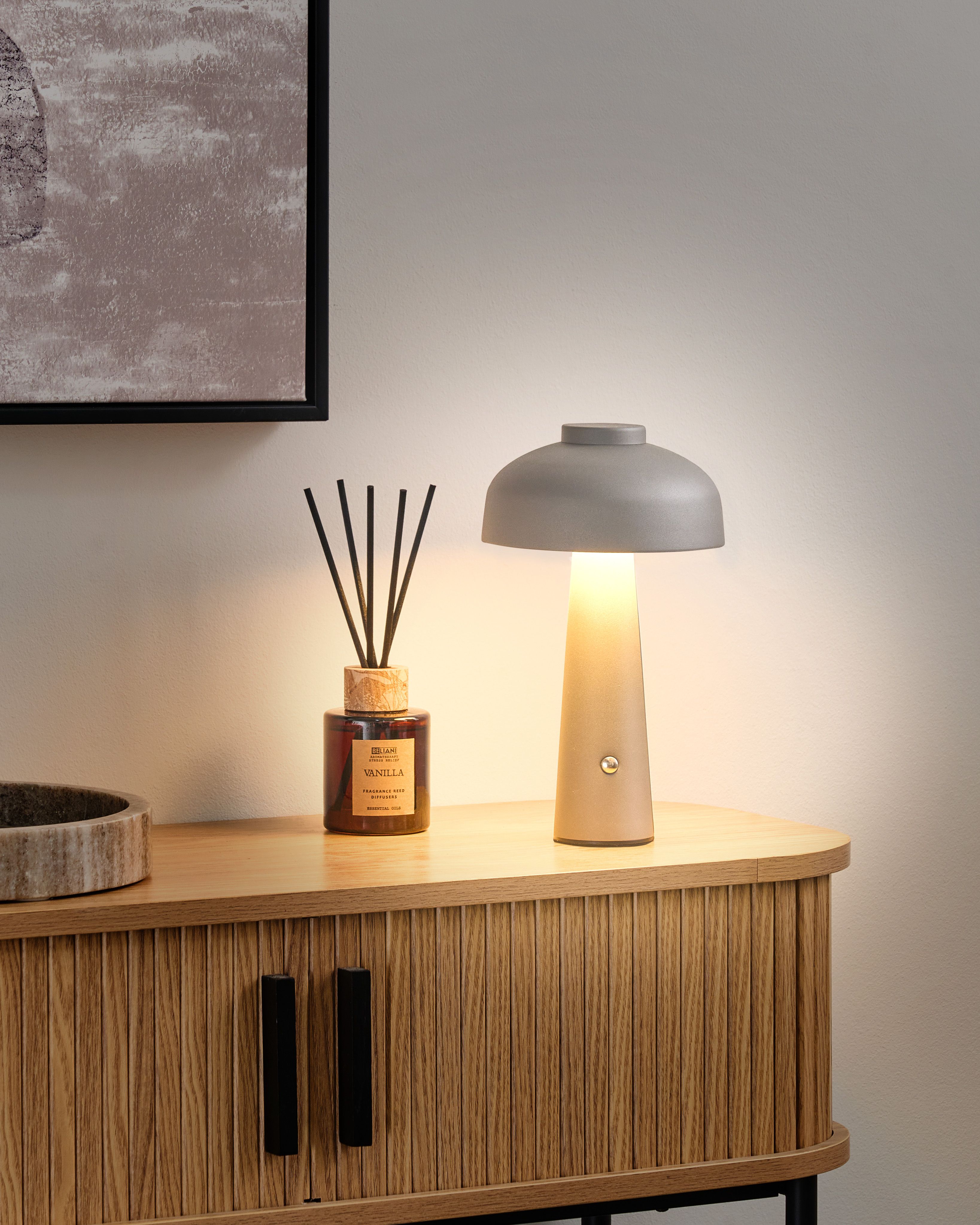 Wireless LED Table Lamp AGUSAN with Dimmer Metal Grey