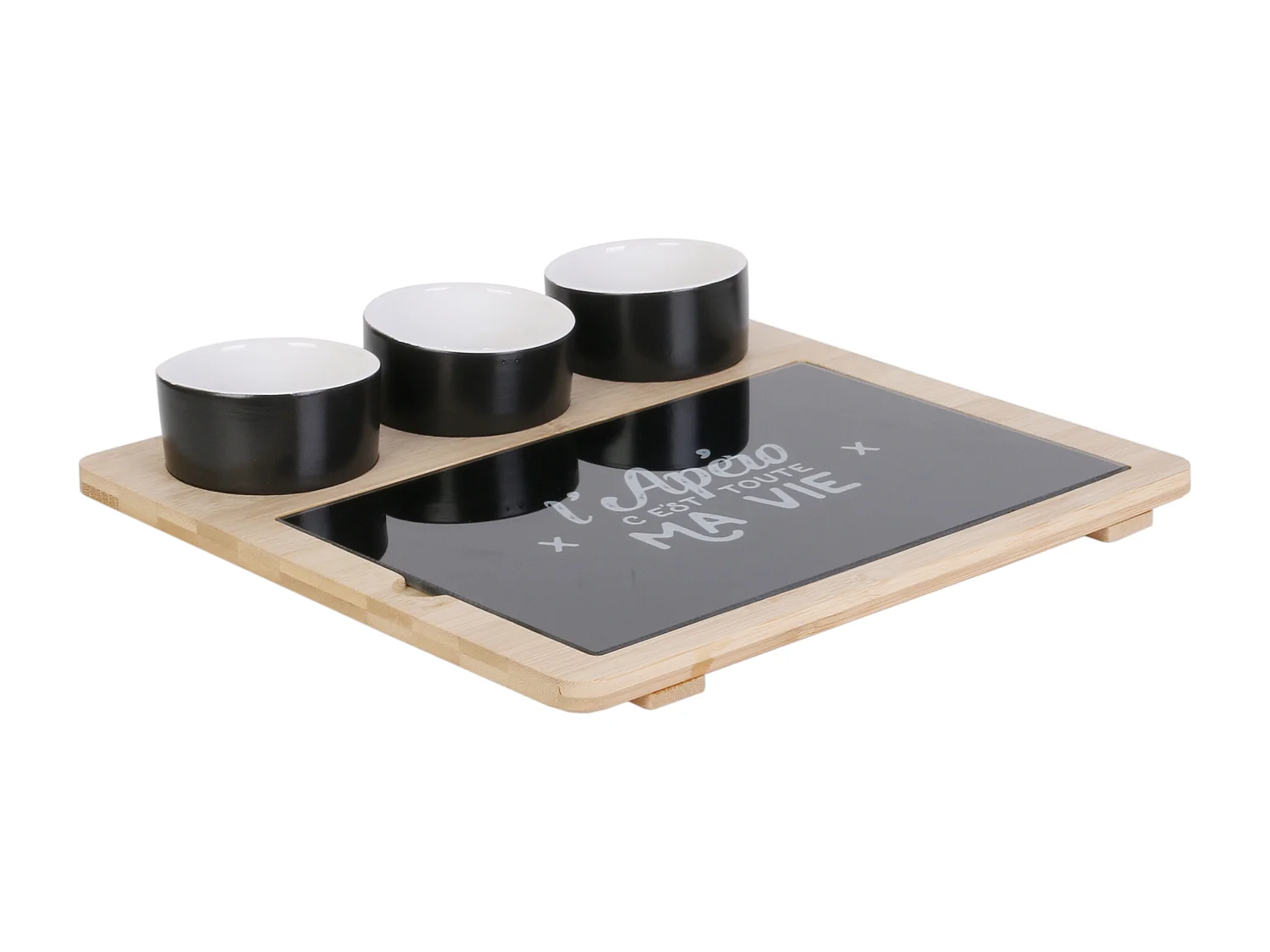 Plateau - COOK CONCEPT - Bambou - Avec Planche et Coupelles x3 - Multicolore