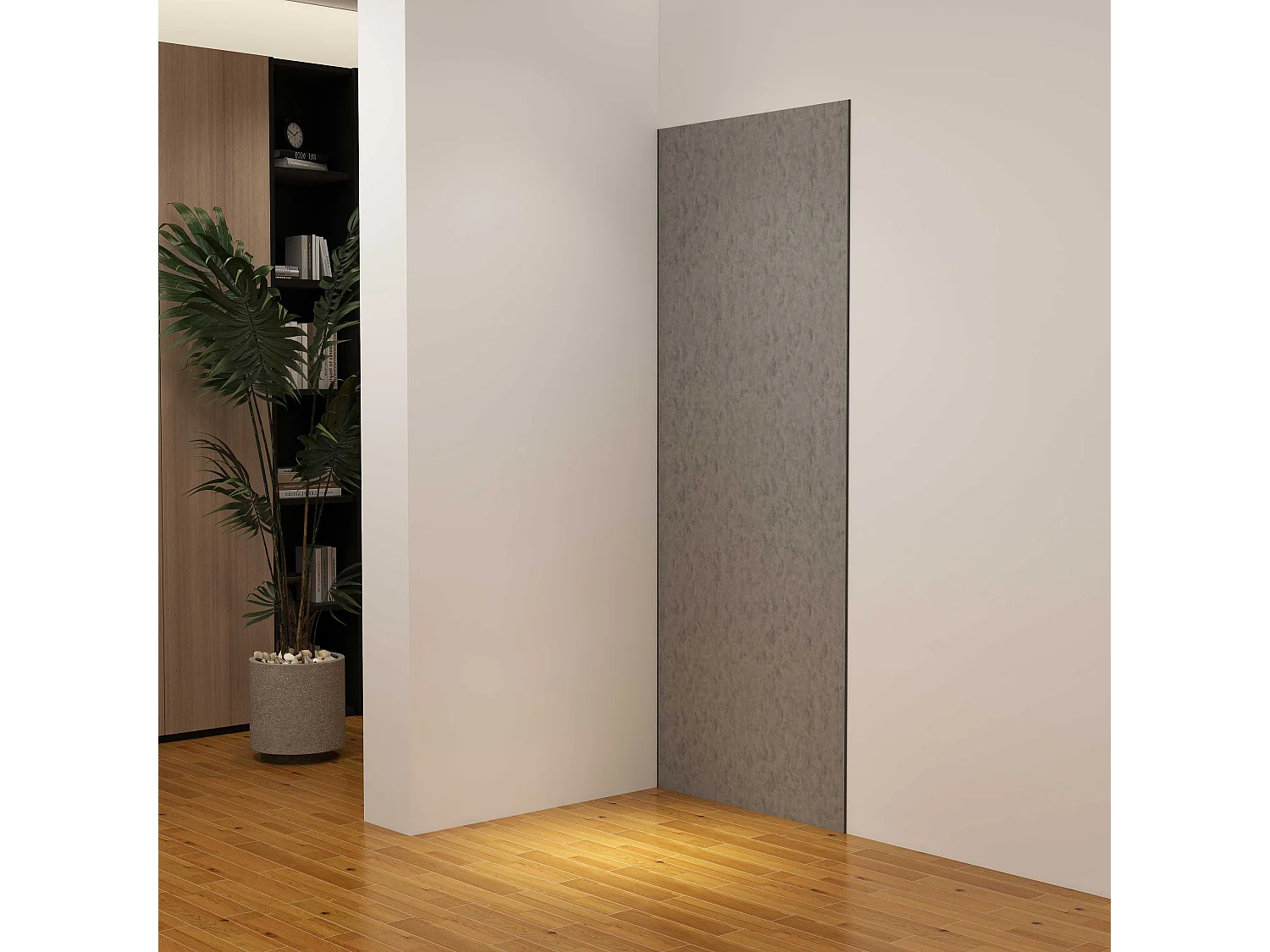 Panneau mural de douche Gris 90 x 210 cm mural aluminium avec 1 profile - Étanche, durable et facile à nettoyer