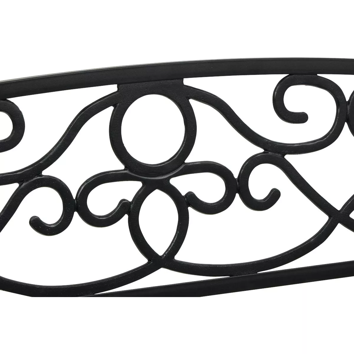 Outdoor Expressions 50 In. Black Steel Bench with Scroll Design
