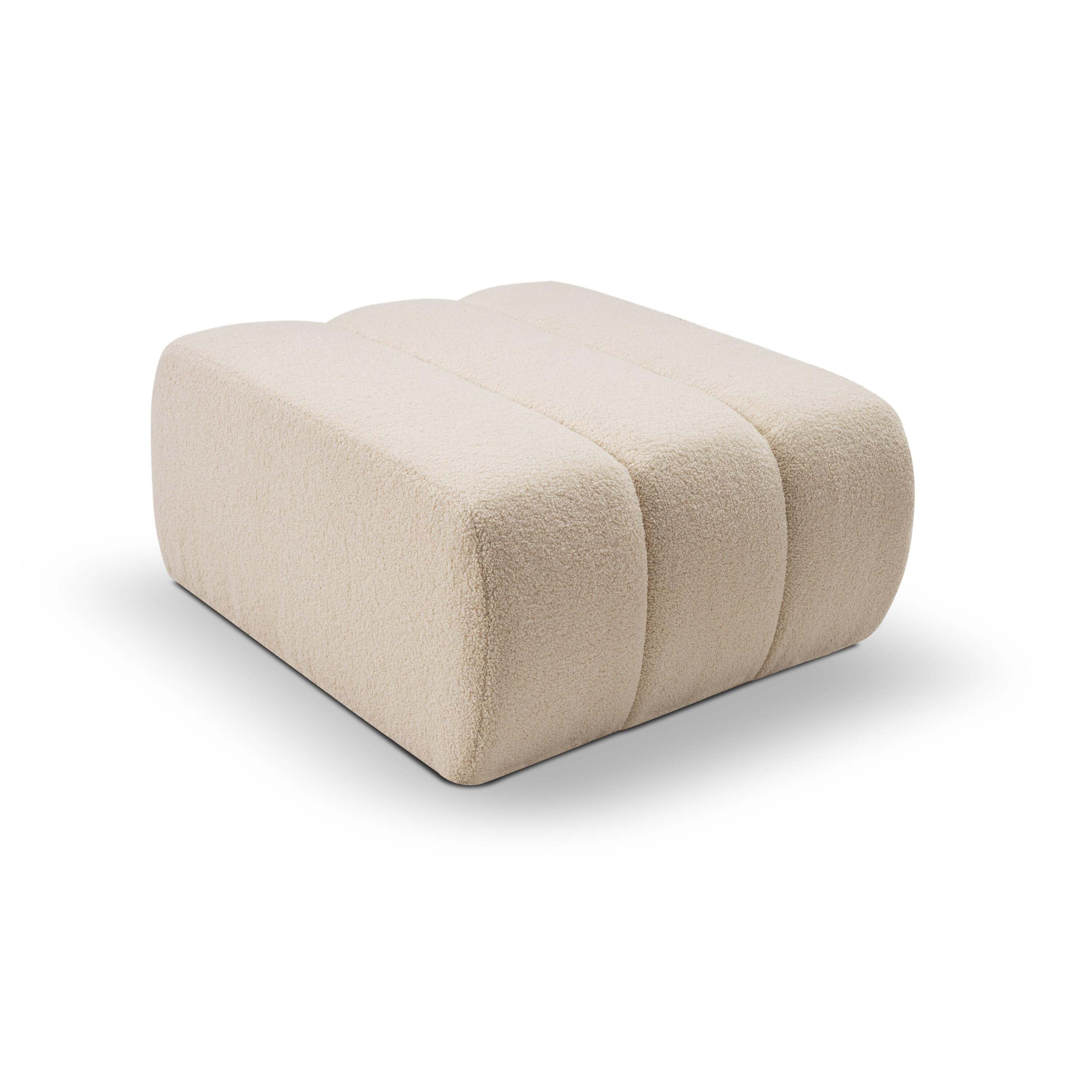 Blokker Bree Hocker - Bouclé - Crème