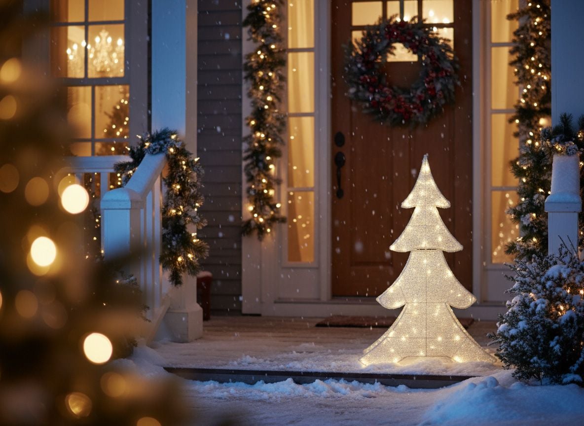 Outdoor Decoration LED EDASJON Christmas Tree 95 cm White