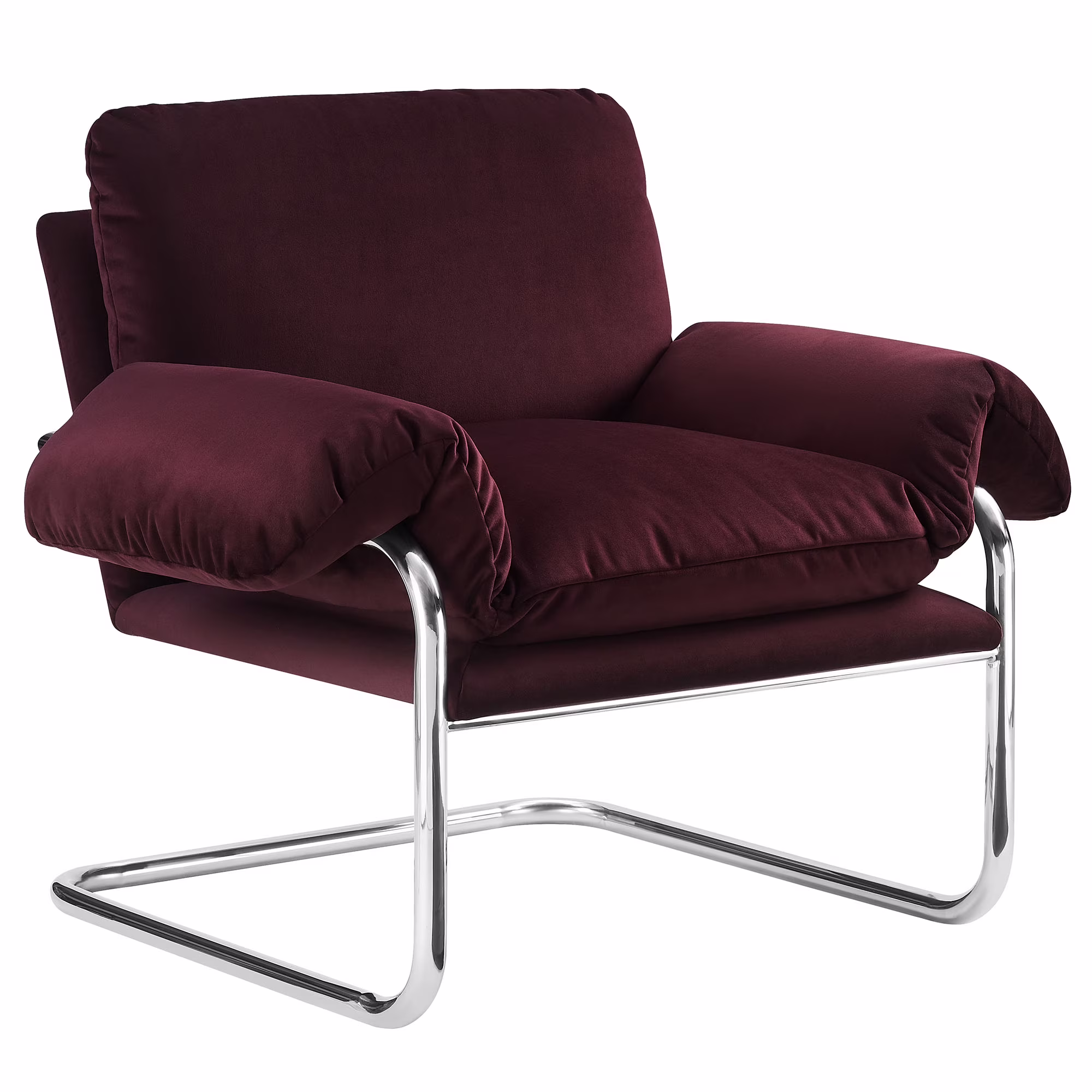 Accent Chair, Brown, Velvet, Living Room Lounge Cafe Lobby Hospitality Restaurant, Modern Contemporary, HB37765 - Image 3
