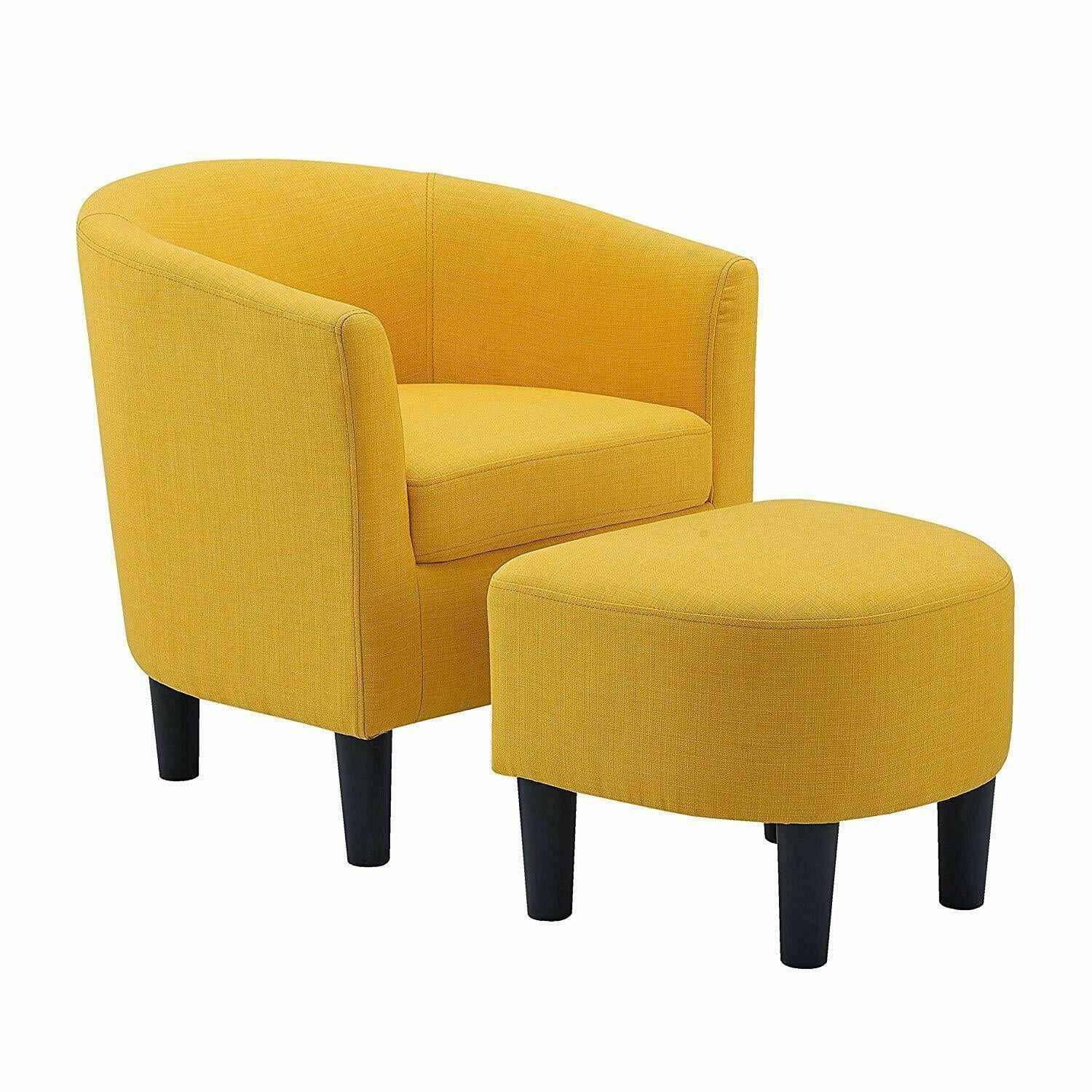 Dazone Swivel Armchair & Ottoman Set, Modern Accent Upholstered Single Sofa Chair With Footstool, 360°Rotating Armchair and Footrest Set, Club Tub Chair for Living Room Bedroom Reading Room,Gray - Image 18