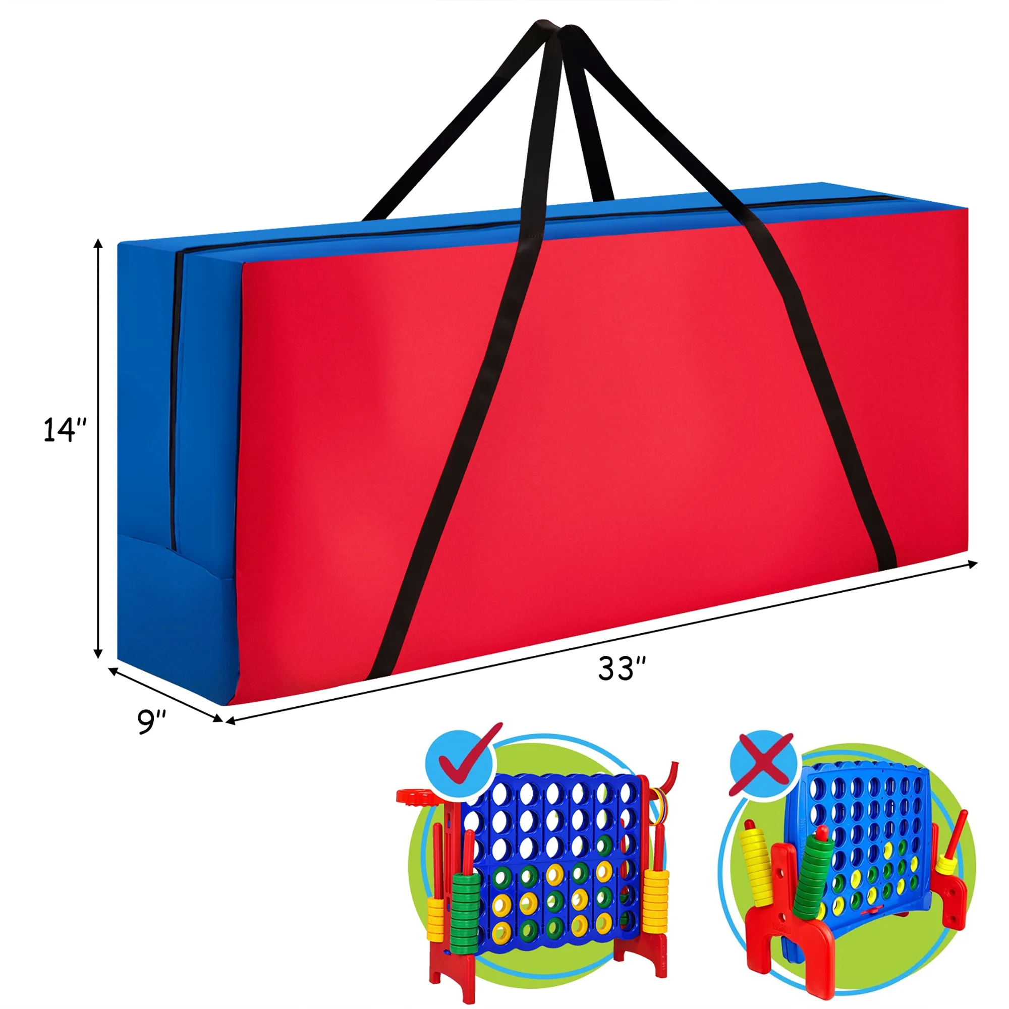 Costway Giant 4 in A Row Jumbo 4-to-Score Game Set W/Storage Carrying Bag for Kids Adult - Image 41
