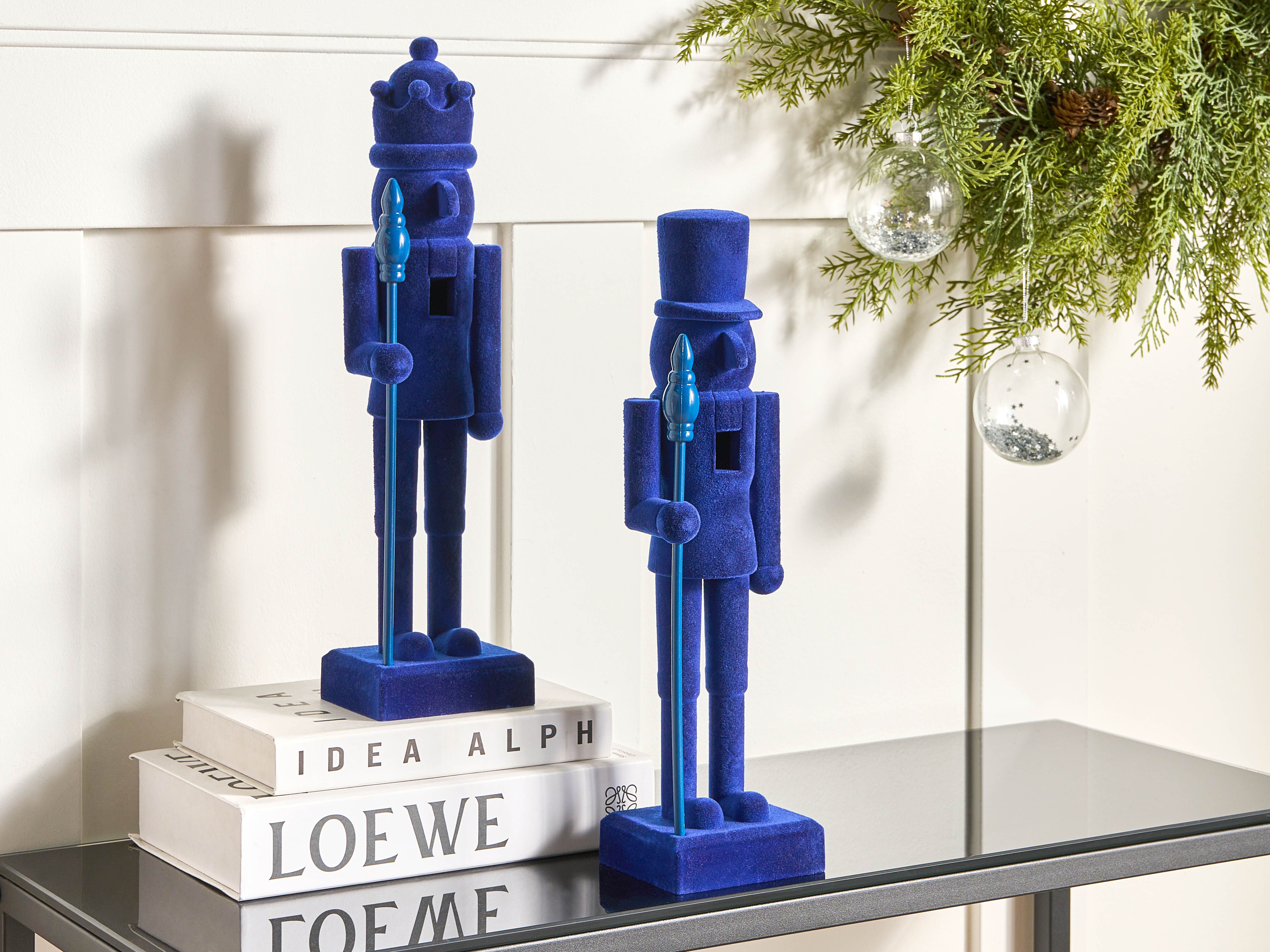 Set of 2 Figurines FLATEY Nutcracker 40 cm Blue
