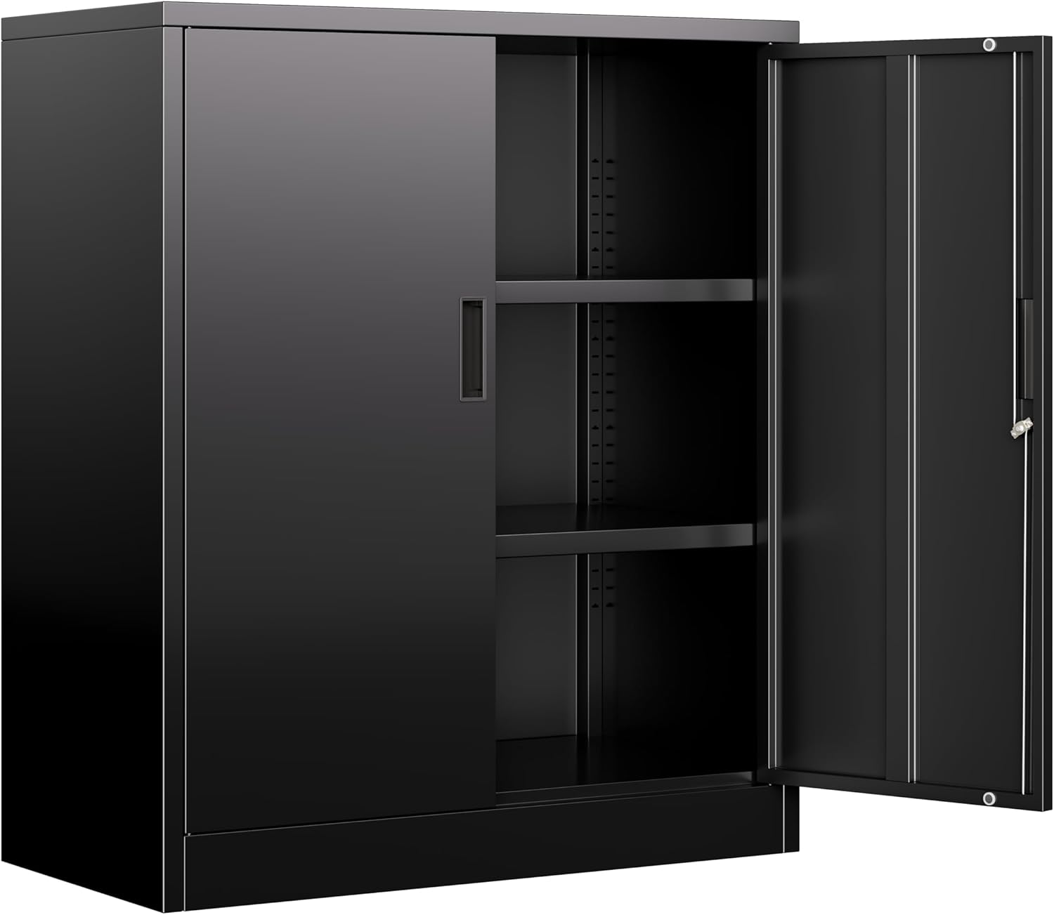 BESFUR Metal Garage Storage Cabinet with 2 Locking Doors and 2 Adjustable Shelves, 36