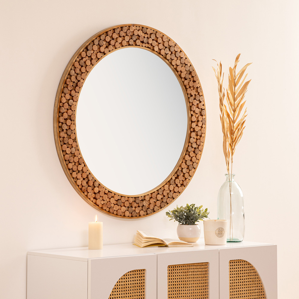 Mirror "Anoki" Wood, D.99cm