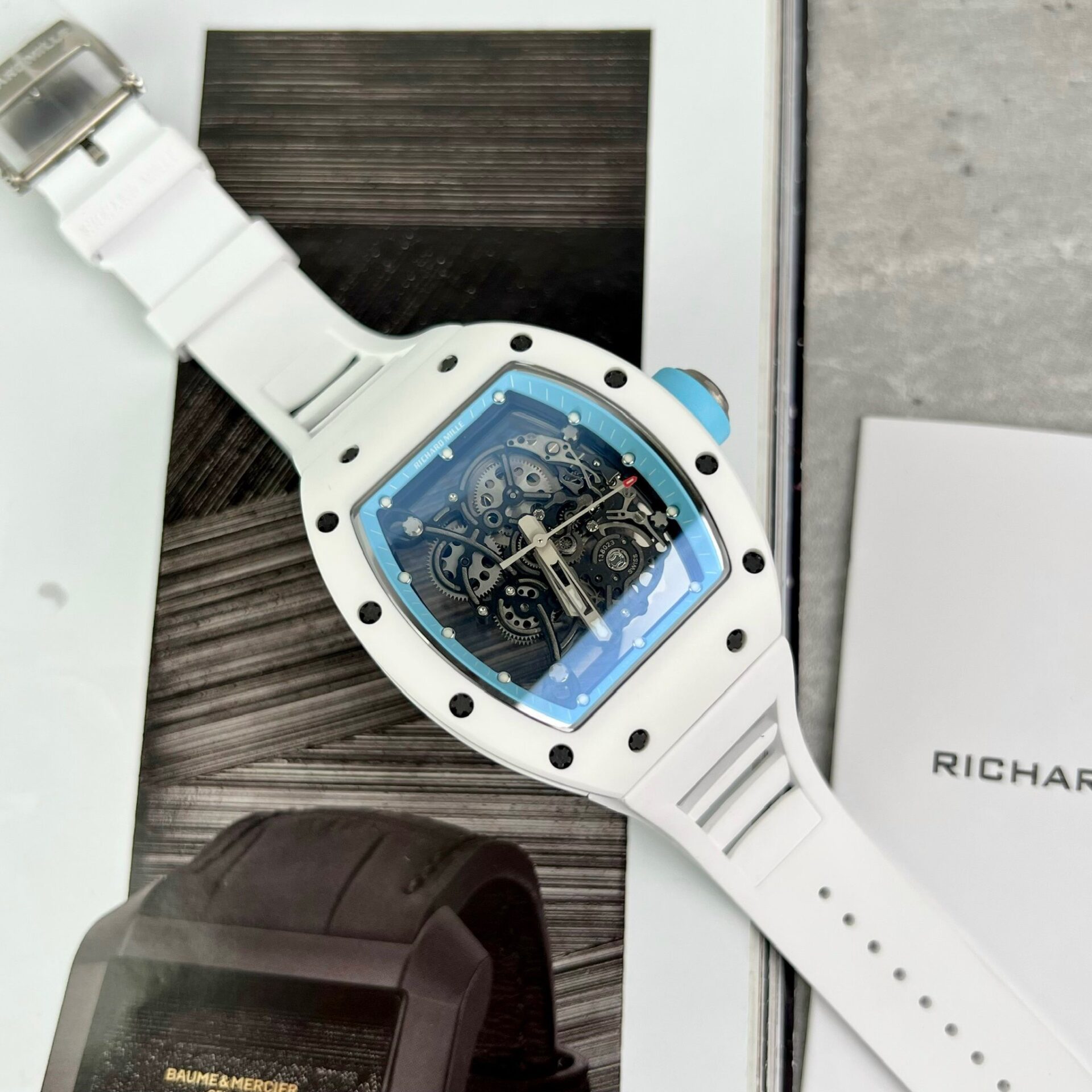 Richard Mille RM055 Bubba Watson White Replica Watch Factory BBR 45mm - Elite Watch Atelier