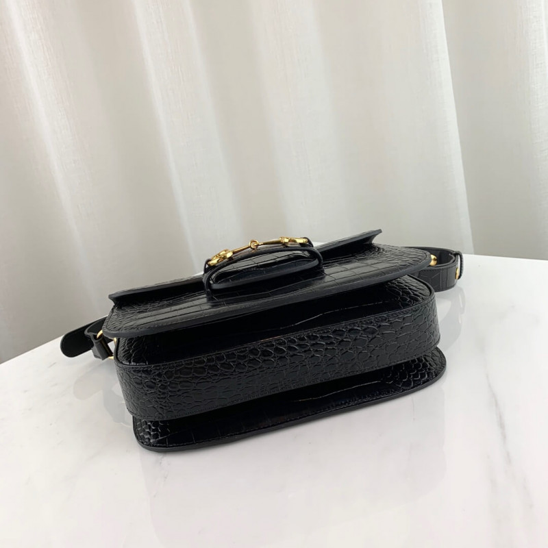 Replica Gucci 1955 Horsebit Crocodile Shoulder Bag 6022041:1High-quality replica