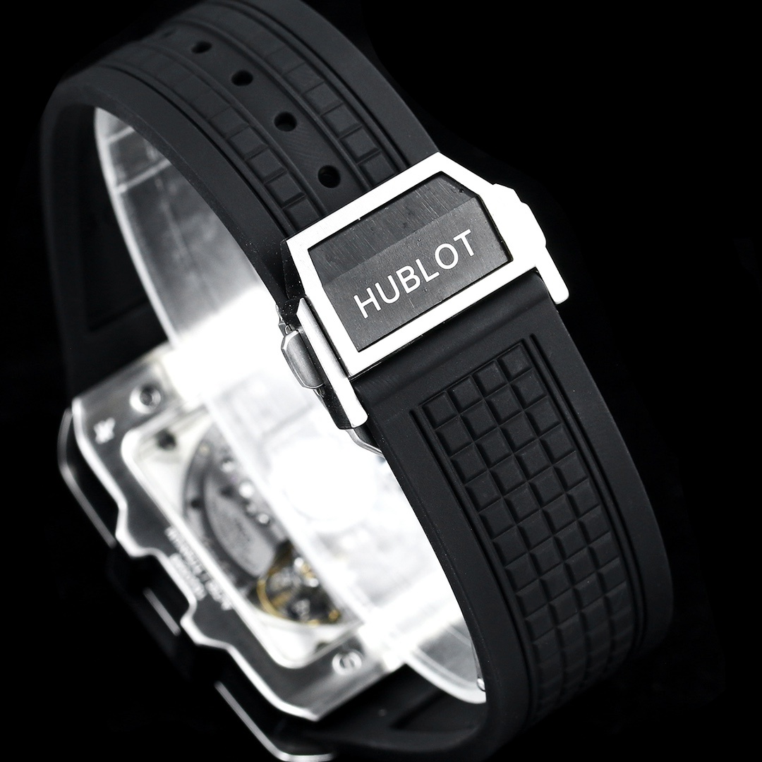 Hublot Big Bang, Square Bang Unico 42mm Textured Rubber Strap(1:1 replica) - Top club