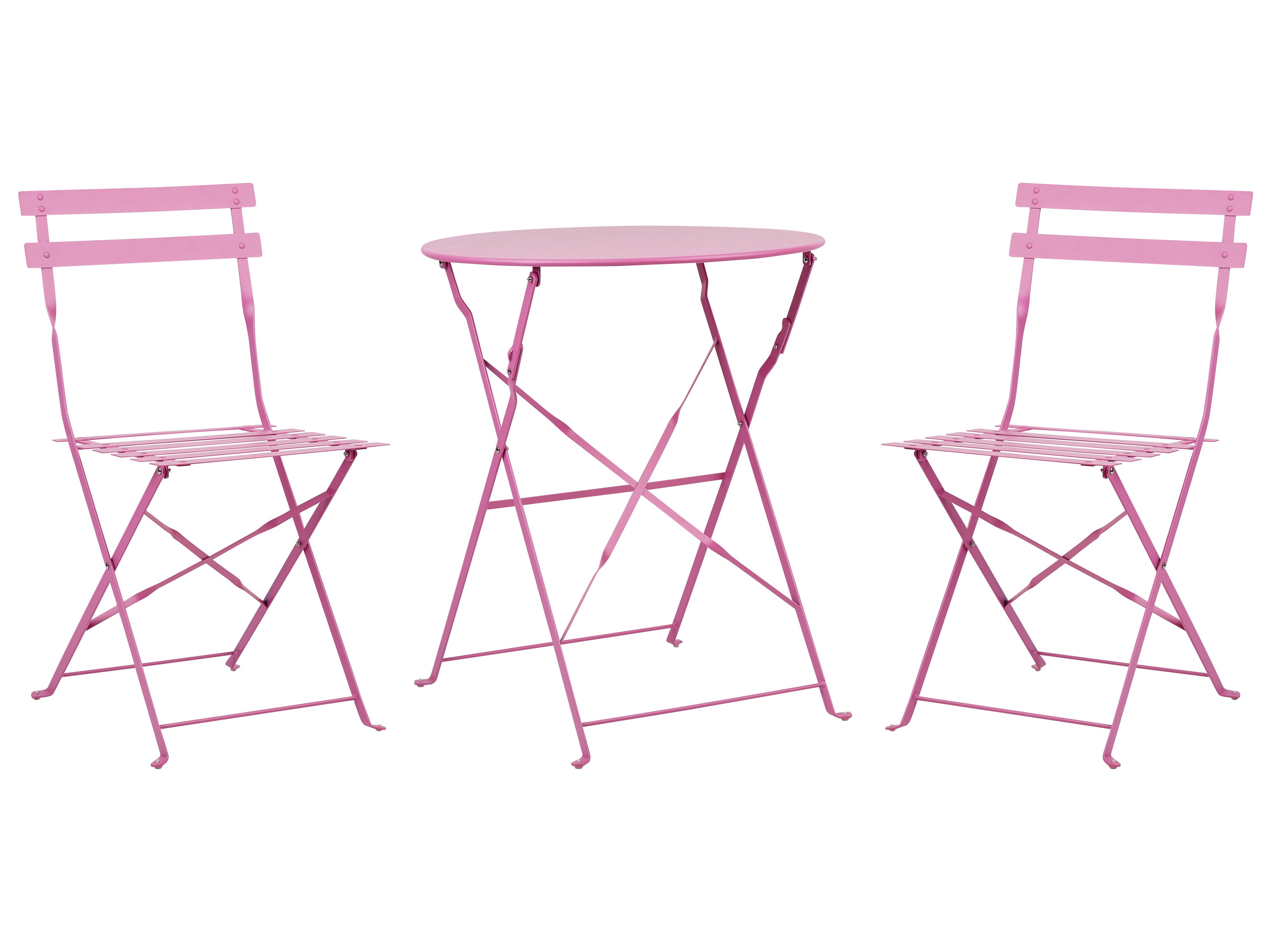 Bistro Set Folding FIORI Metal Pink