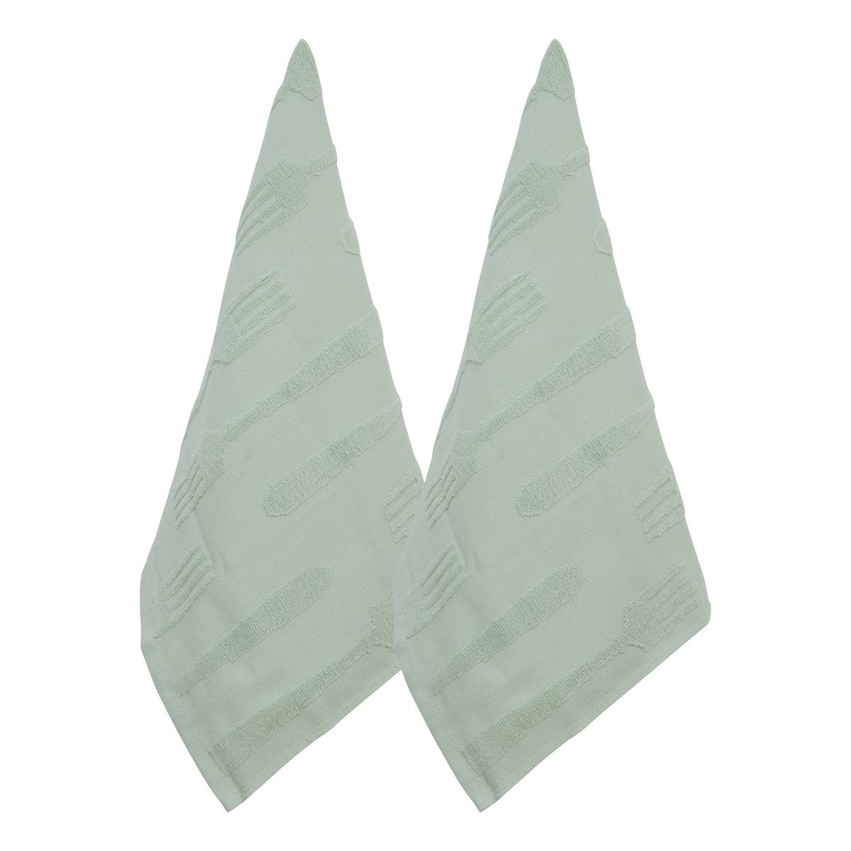 Set of 2 "Terry" Tea Towels Celadon Green, 400 g/m2, 70x45 cm