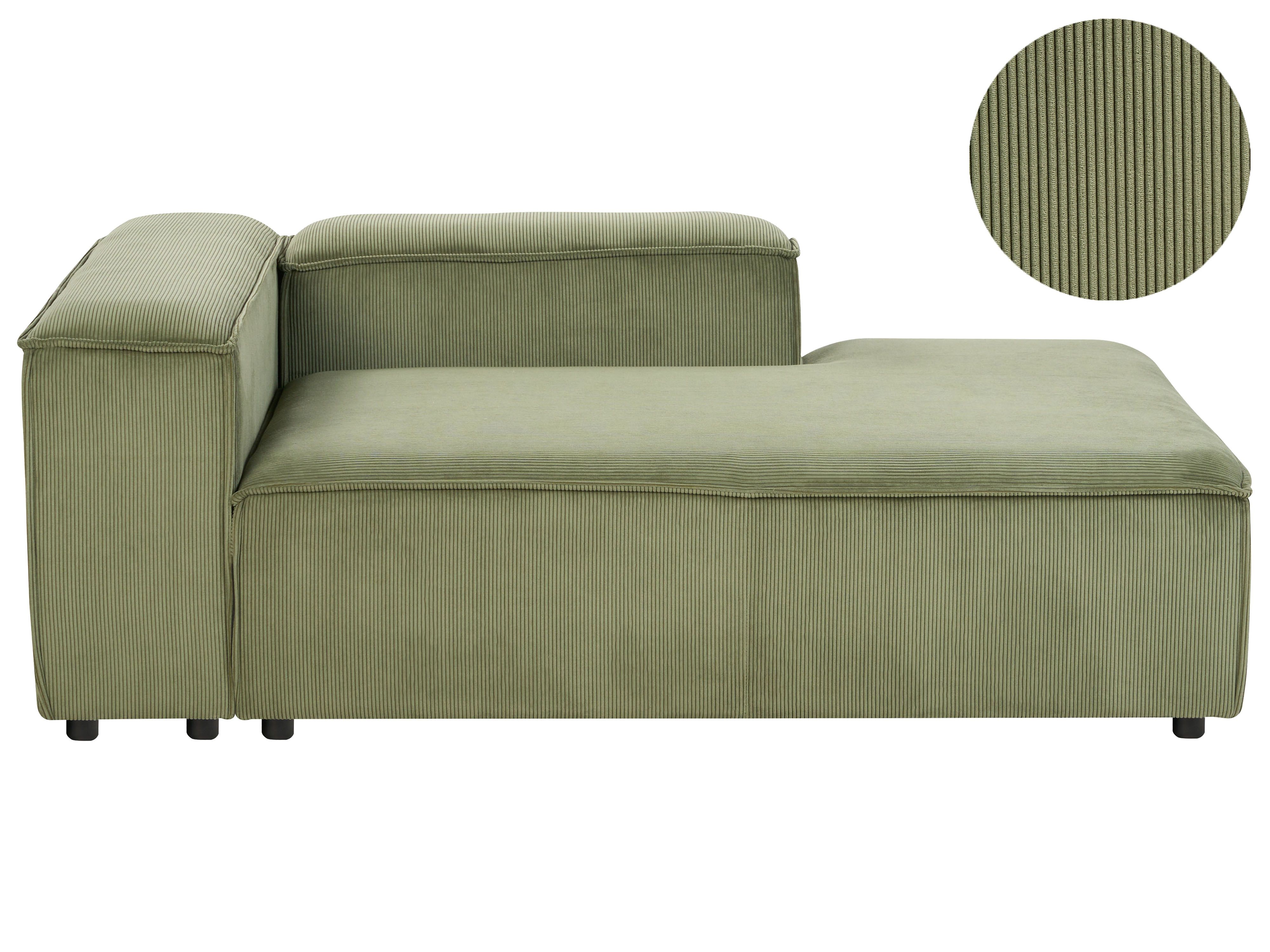 Left-Hand Chaise Lounge ARDAL Corduroy Green