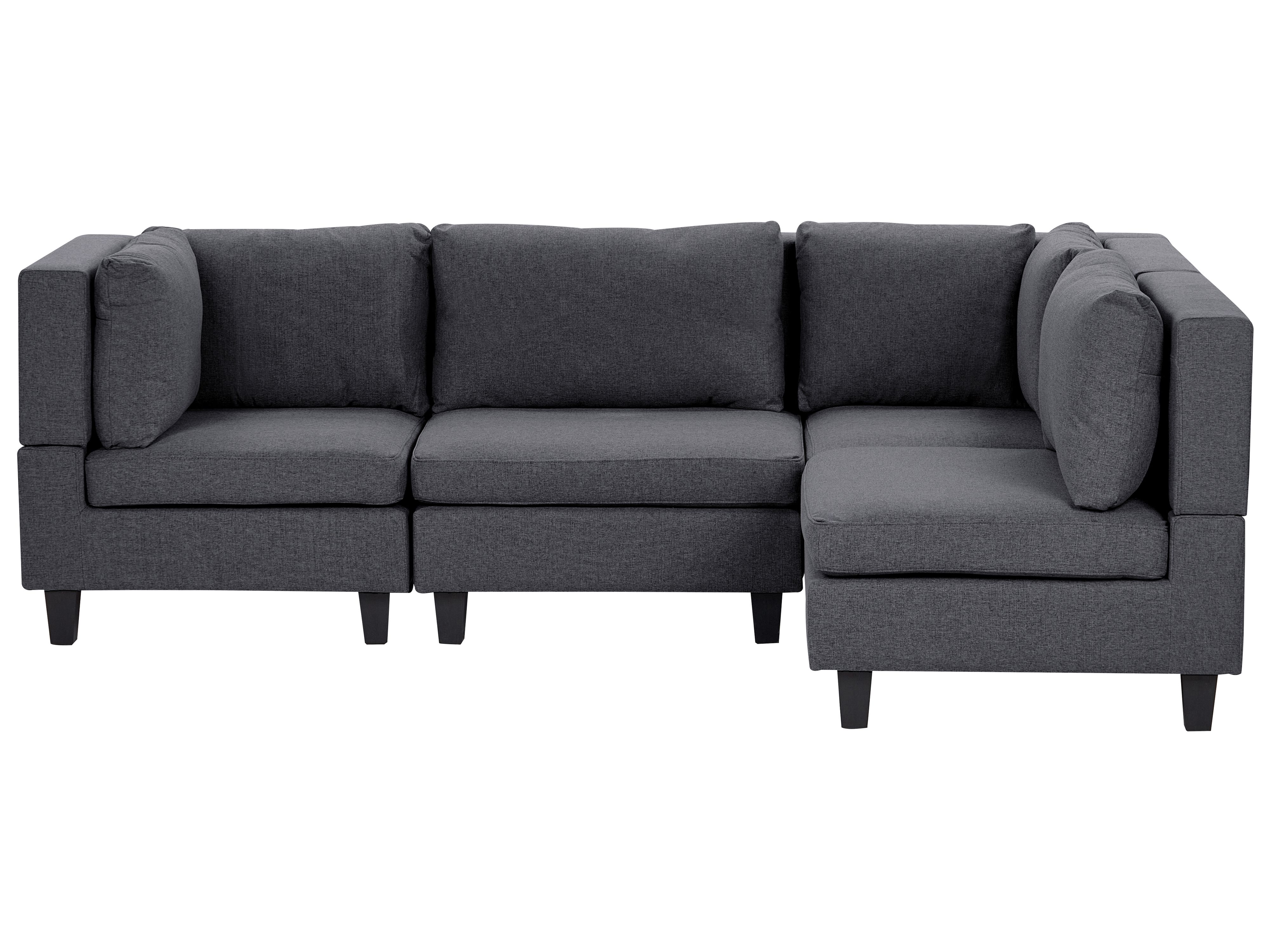 Modular Corner Sofa 4 Seater UNSTAD Fabric Dark Grey Left Hand