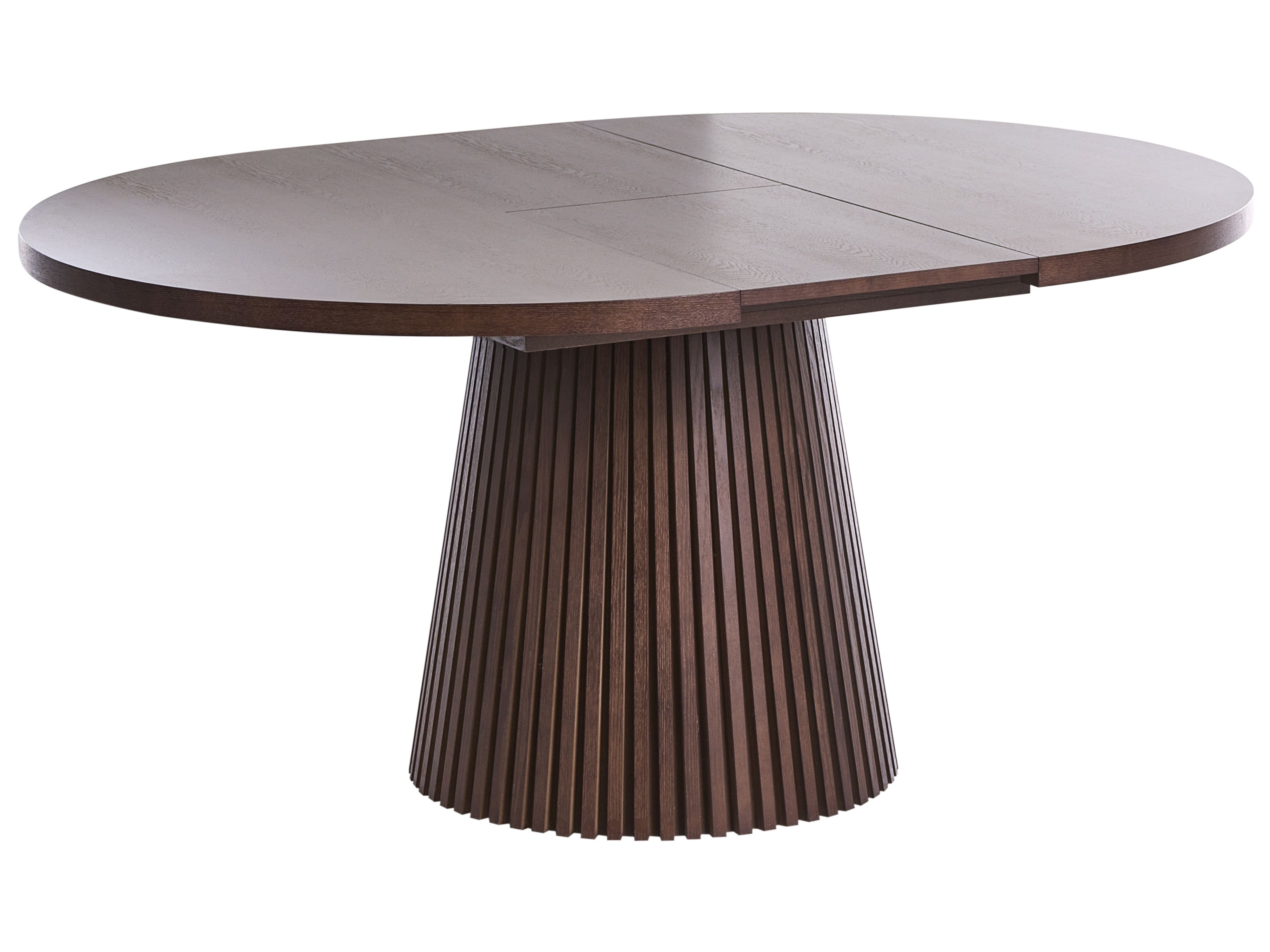 Extending Dining Table MOORE Dark Ash Wood 120/160 cm 120 cm