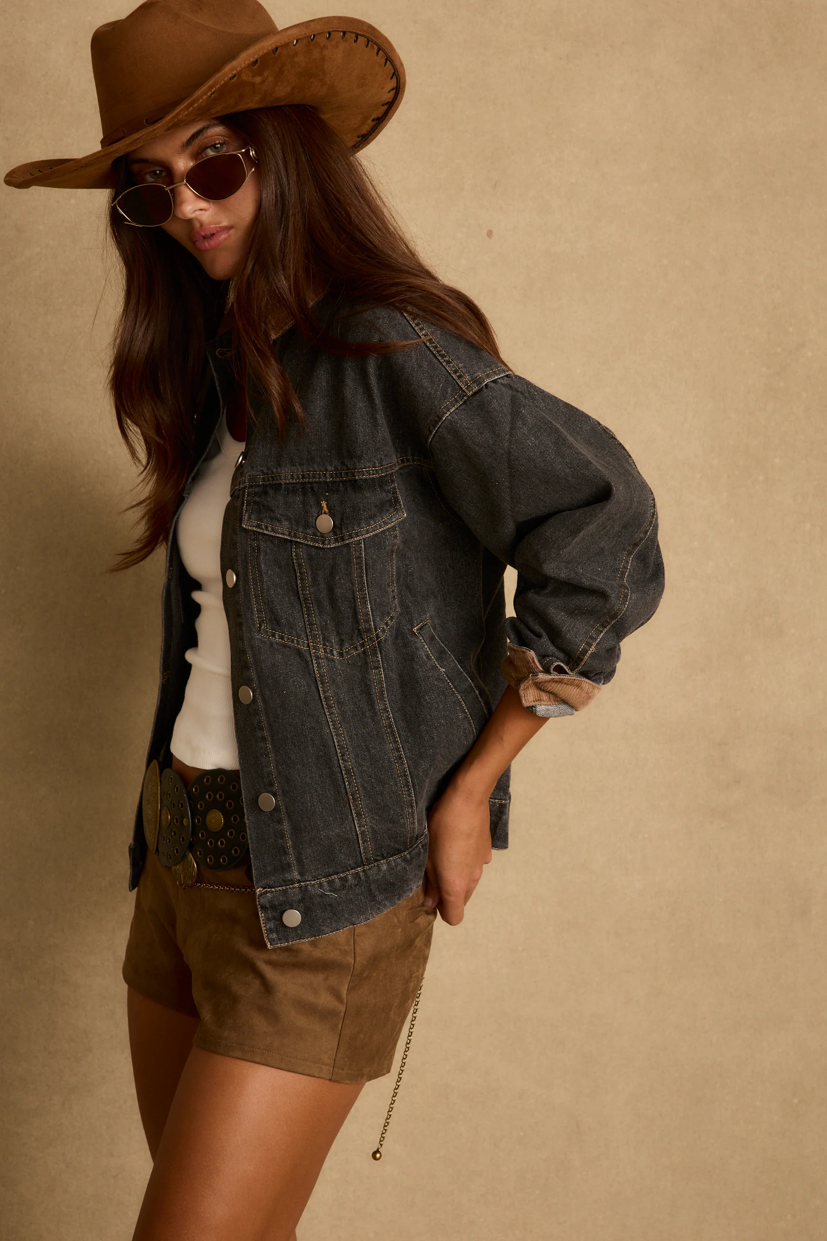 Hayes Washed Black Denim Barn Jacket
