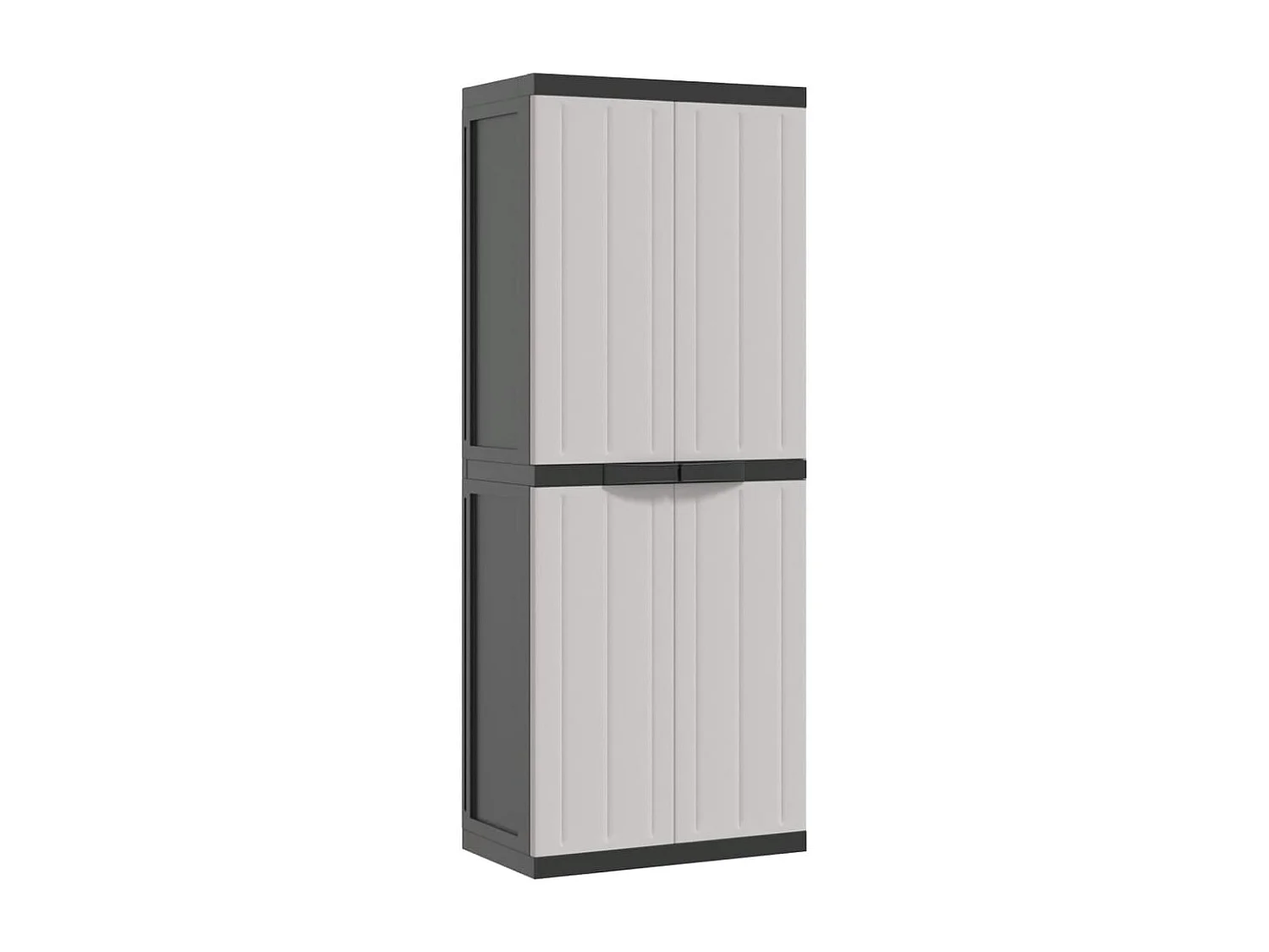 Armoire de rangement d'extérieur gris et noir 65x37x165 PP
