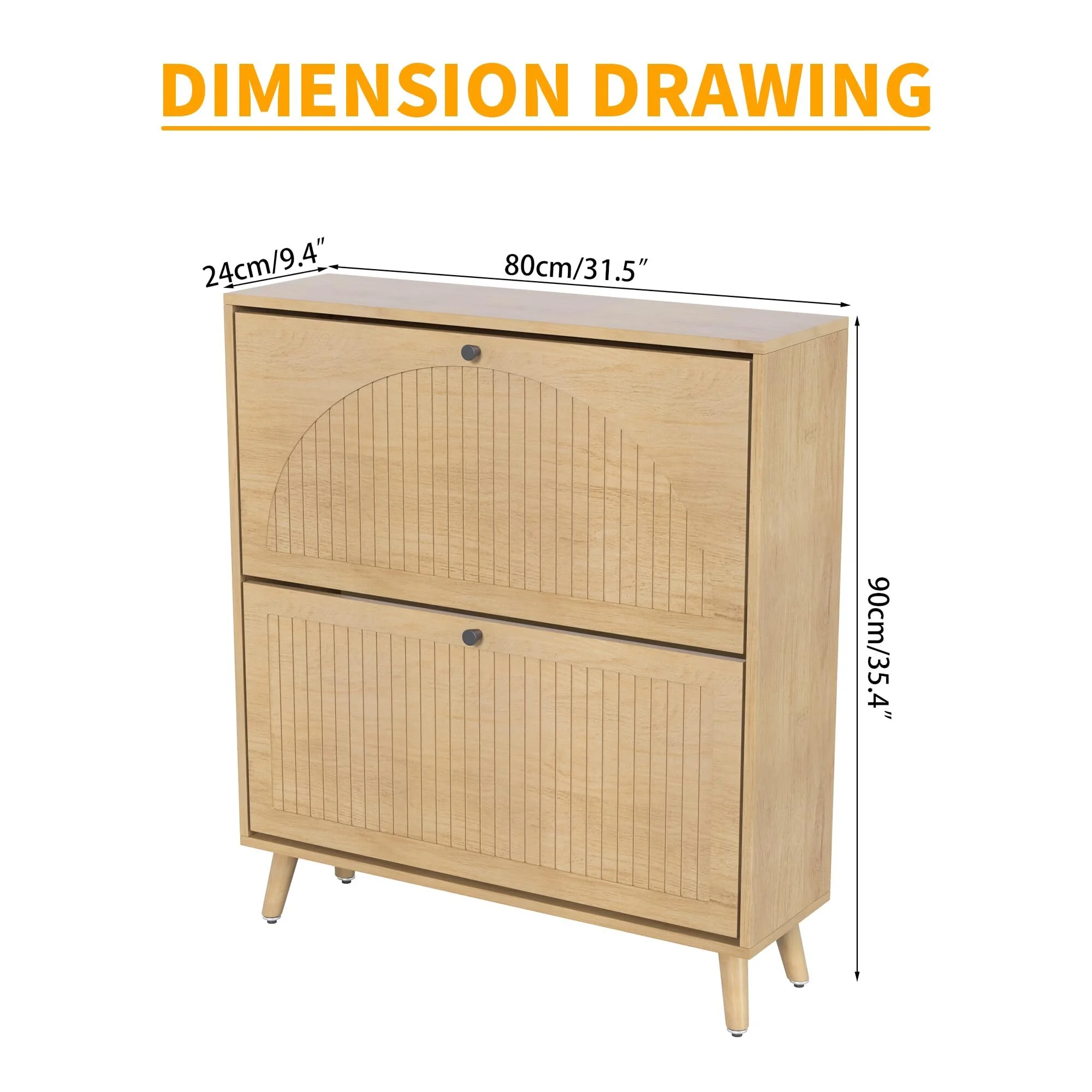 Shoe Storage Cabinet with 2 Flip Drawers, Modern Shoe Cabinet Storage for Entryway, Entryway Shoe Storage - Image 20