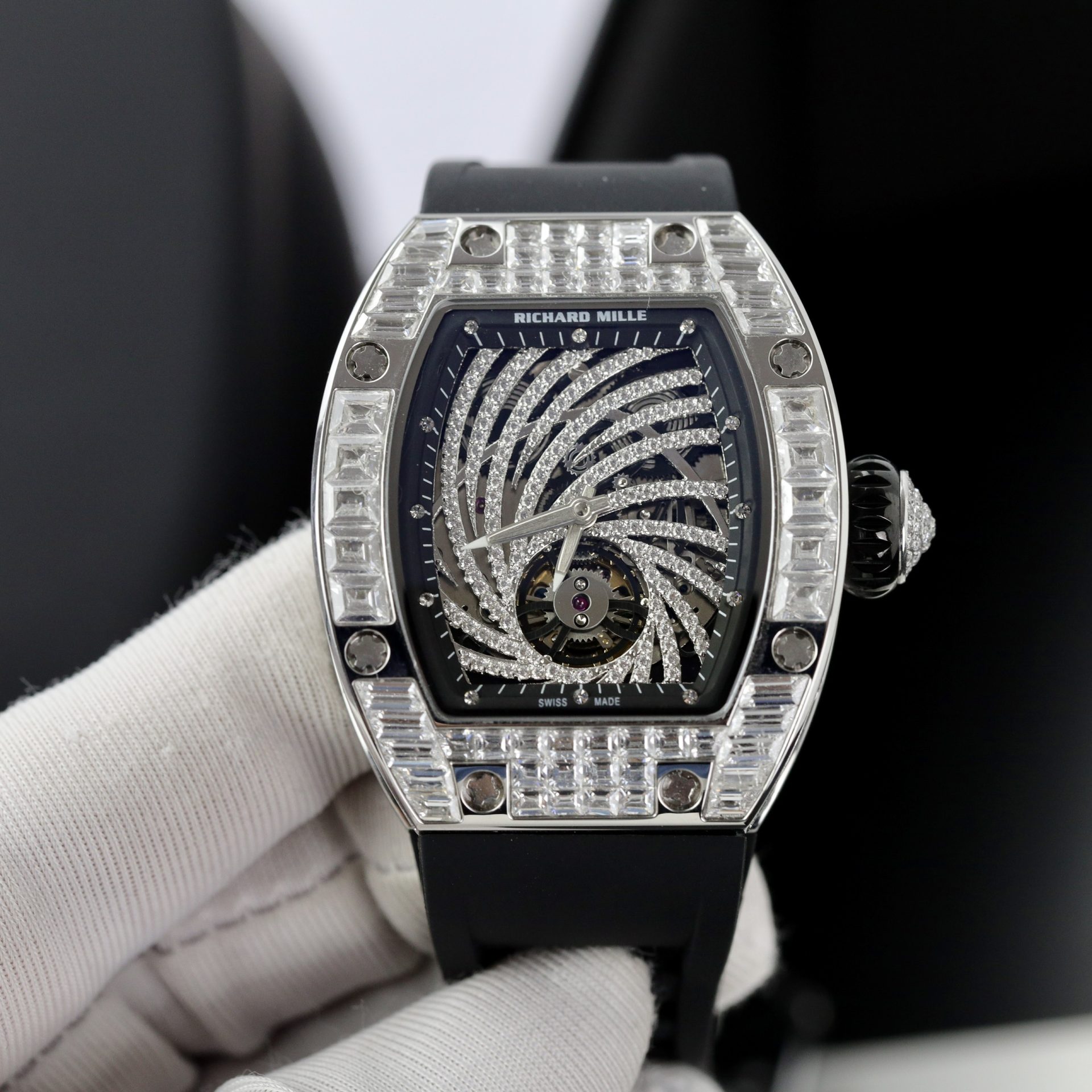 Richard Mille RM51 Replica 1:1 Watch With Full Diamond 40mm - Elite Watch Atelier