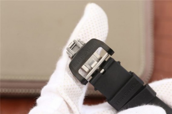 Replica Richard Mille RM011 NTPT Carbon Case Chronograph KVF Skeleton Dial White Inner Bezel Black Rubber Strap A7750 - Top club