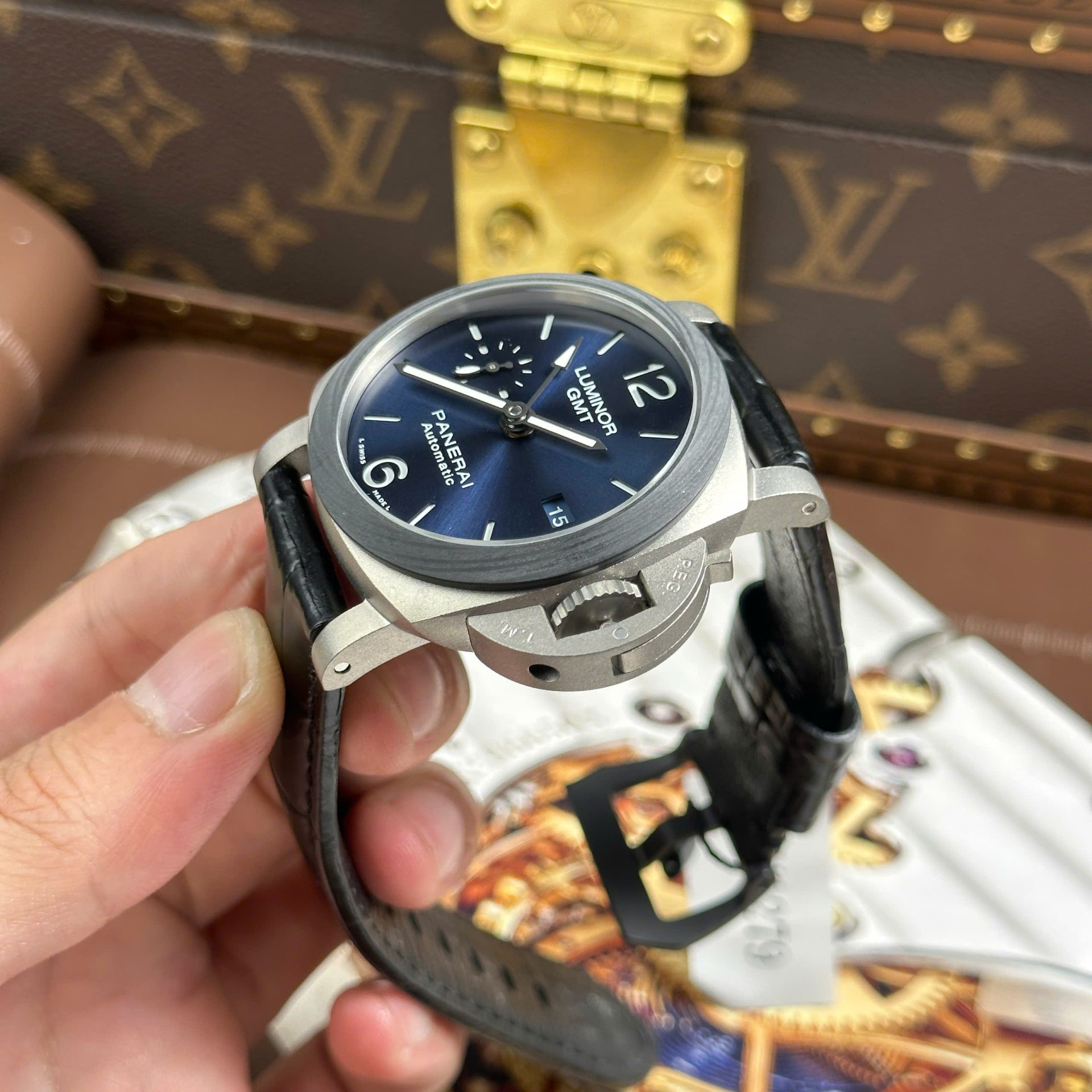 Panerai Luminor GMT PAM1279 Replica Watches Automatic Movement Leather Strap VS Factory 42mm - Top club