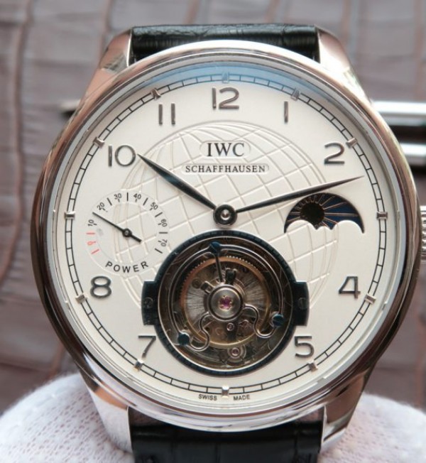 Replica IWC Portuguese Tourbillon Power Reserve Moonphase White Dial - Top club