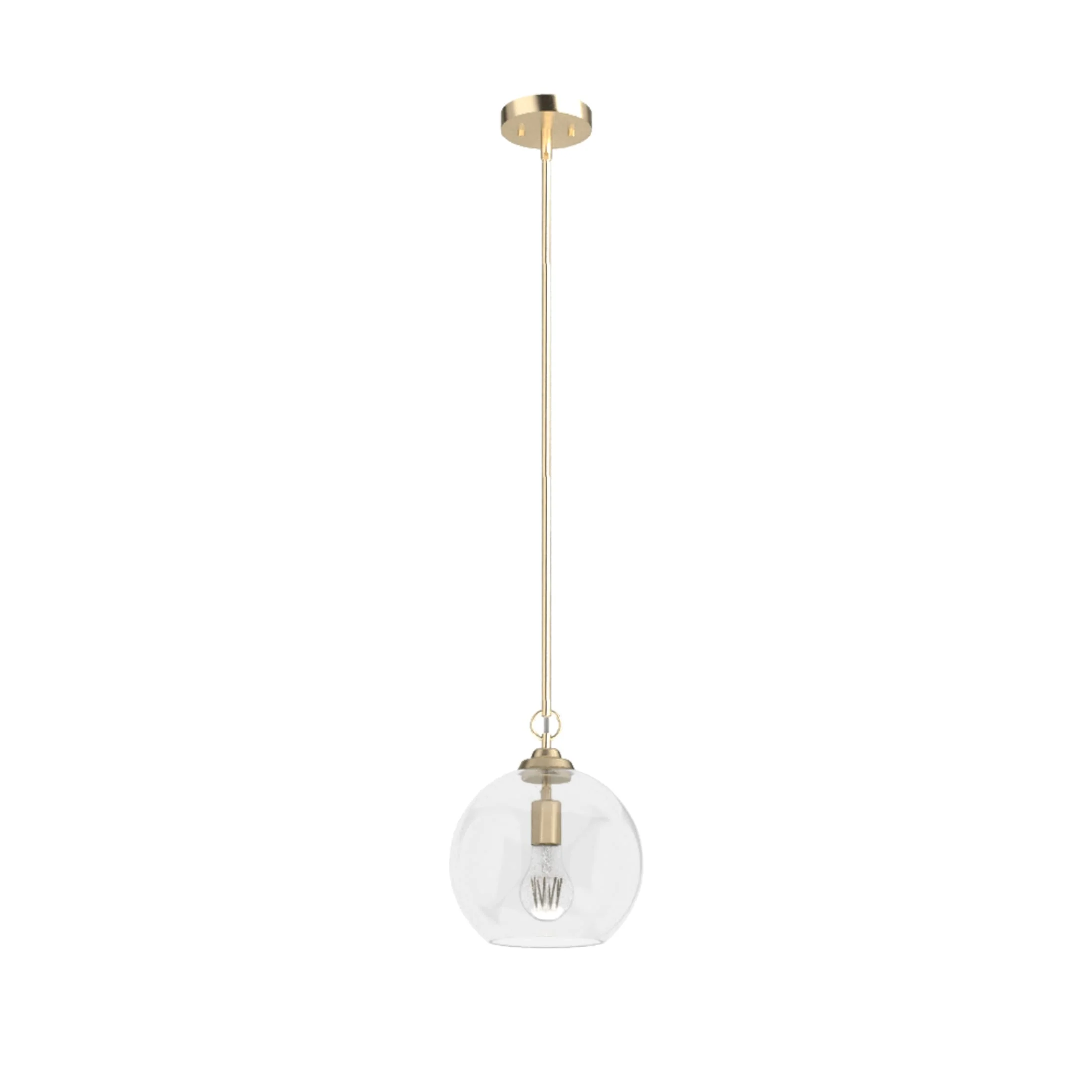 Hunter - High Oaks 1-light Alturas Gold, Small Pendant Light, Dimmable, Formal Style, Globe Shaped, for Bedrooms, Dining, Living Rooms - 19559