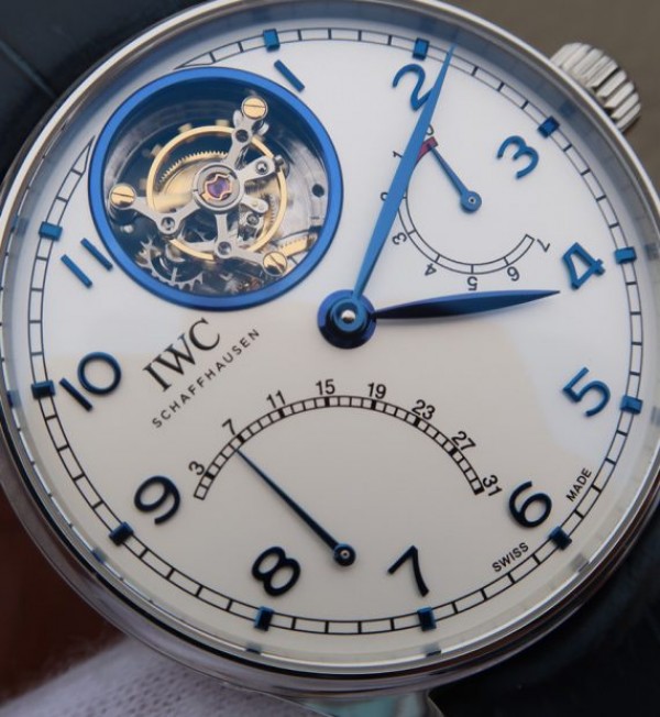 Replica IWC AZ Portuguese Tourbillon IW5046 White Dial Blue Markers - Top club
