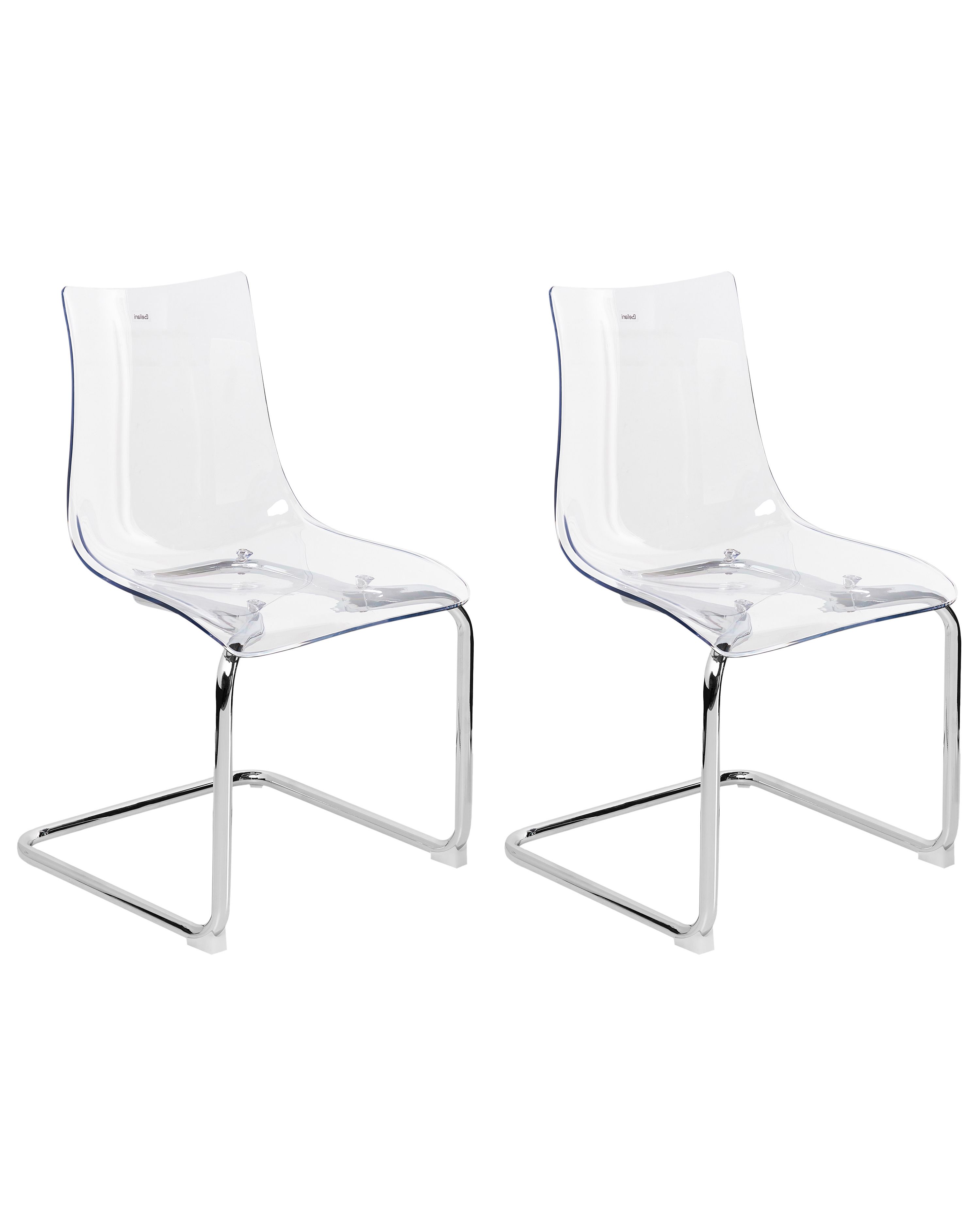 Set of 2 Dining Chairs MARSHALL Transparent