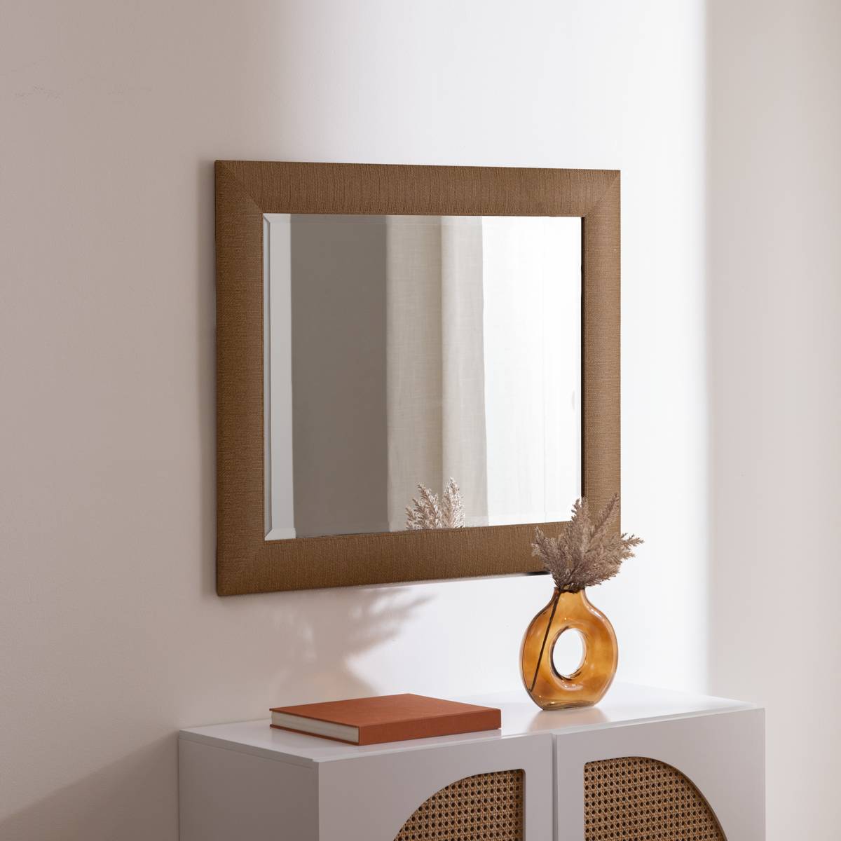 Wall Mirror "Nala" Brown, 87x72 cm