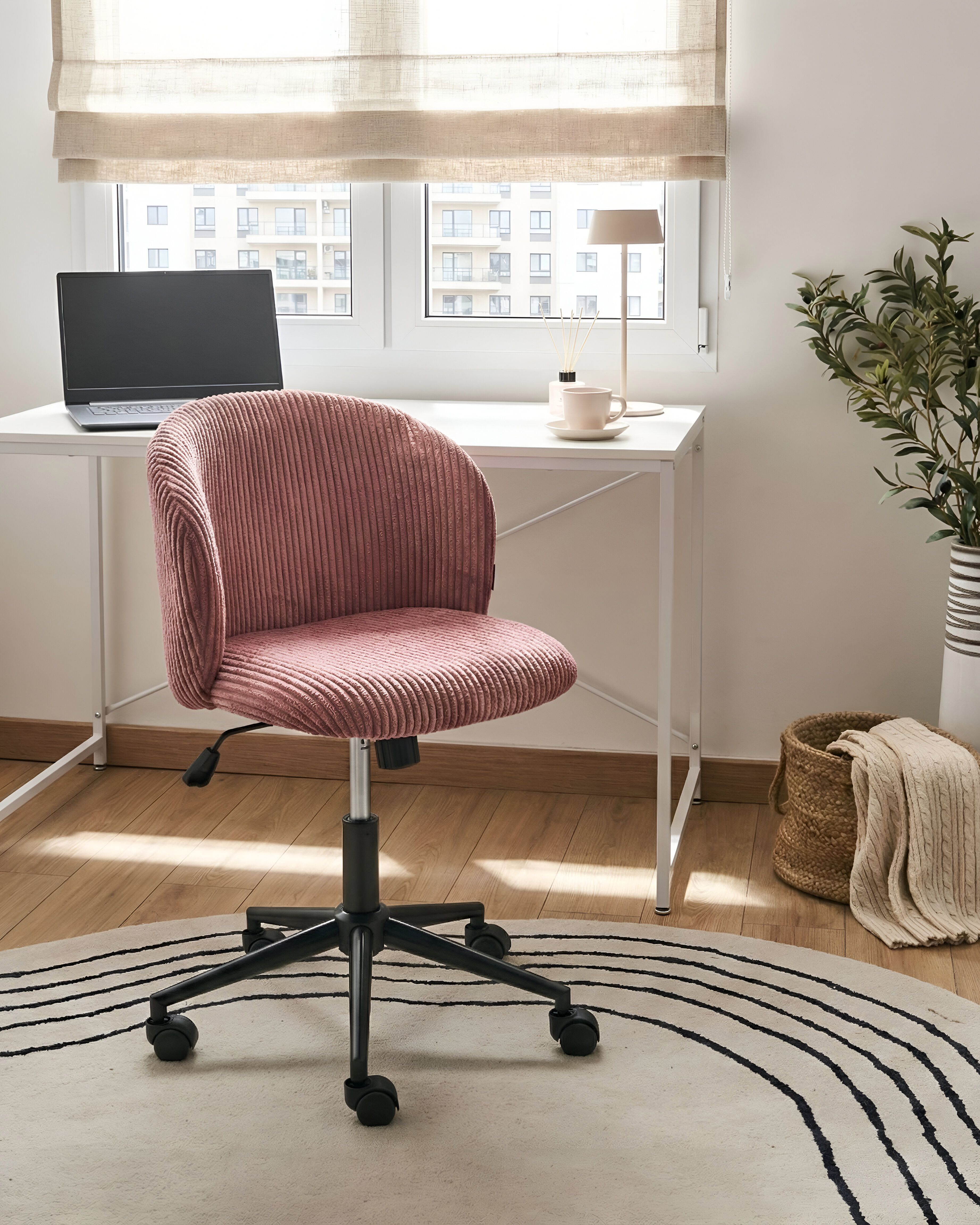 Office Chair MILES Corduroy Pink