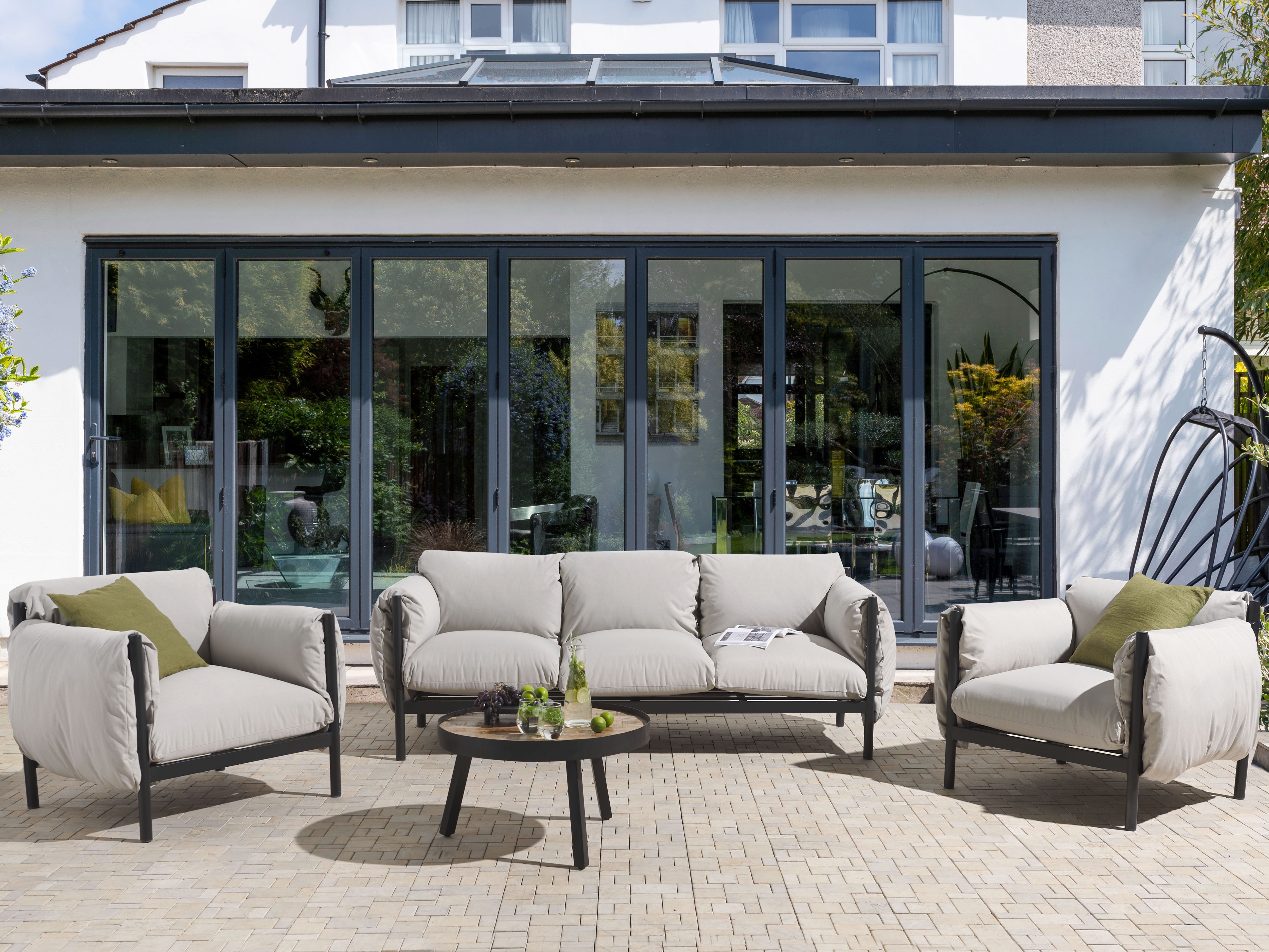 Garden Sofa Set 5 Seater ESPERIA Metal Grey