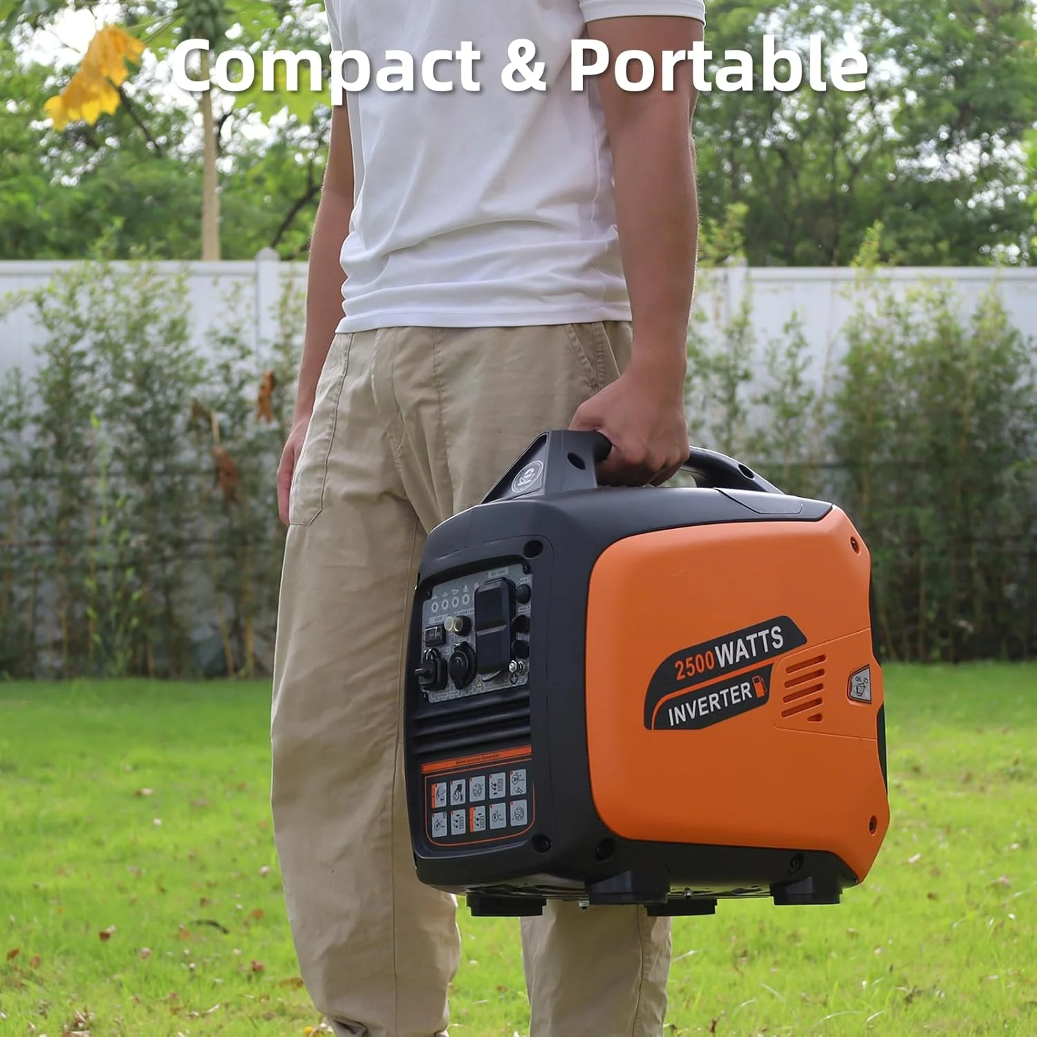 Portable Inverter Generator 2500W Gas Powered - Orange - Image 8 Portable Inverter Generator 2500W Gas Powered - Orange - Image 8