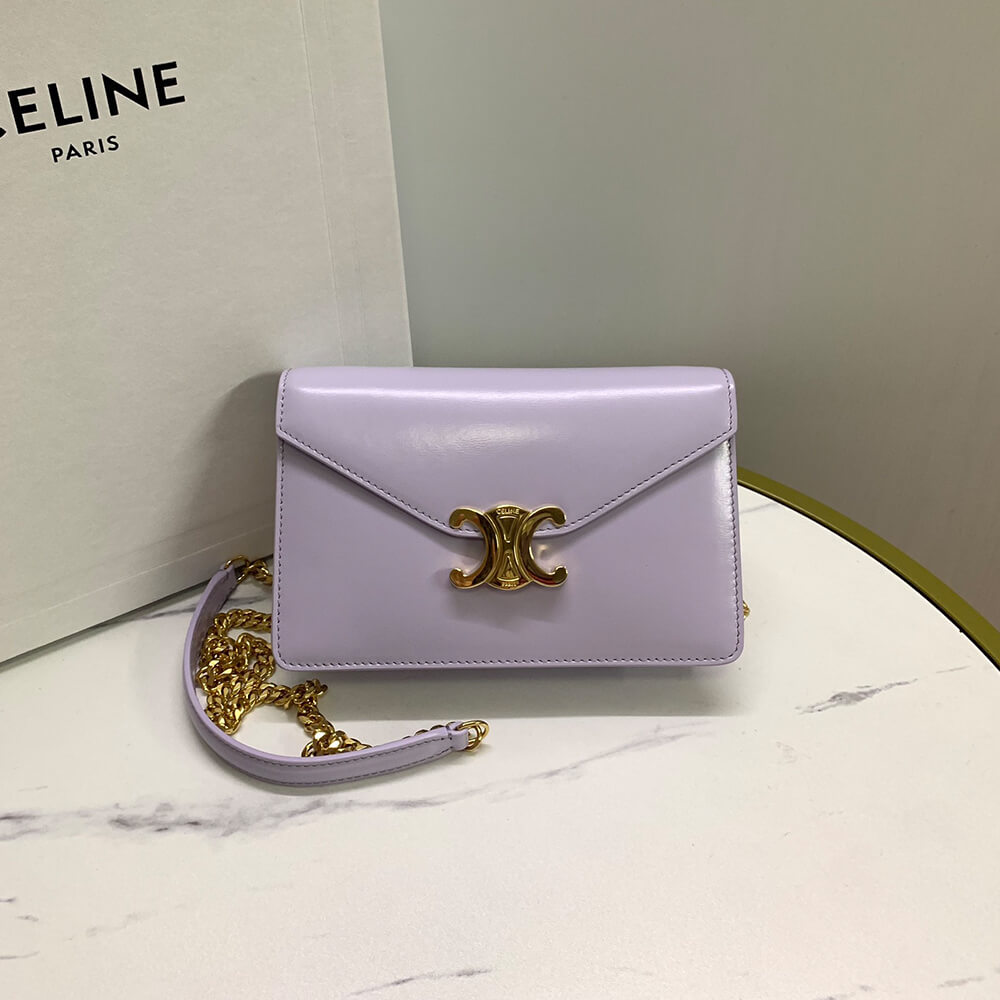 Celine Wallet On Chain Margo In Shiny Calfskin Bag