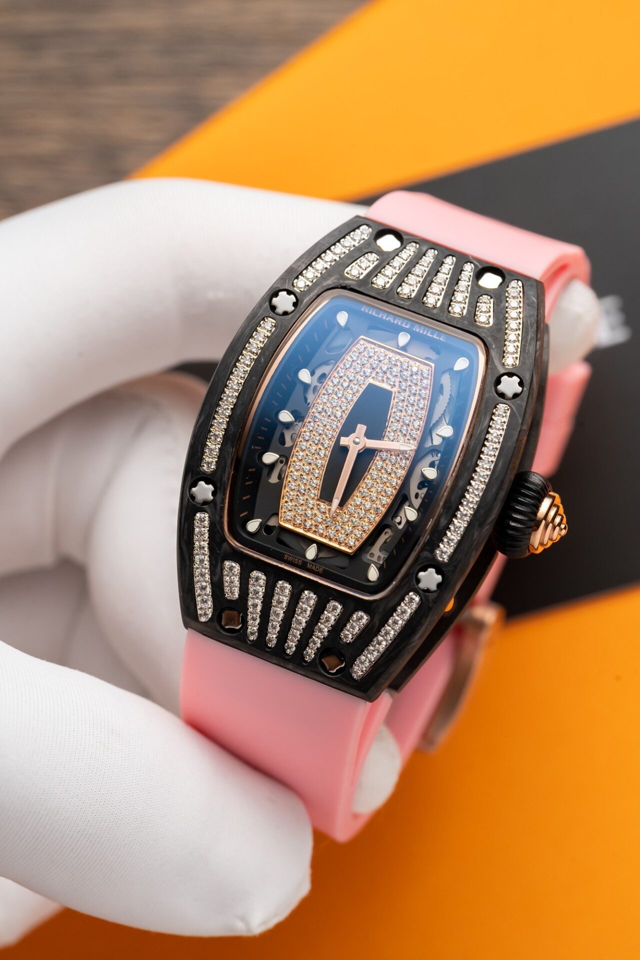 Richard Mille RM07-01 Replica Watch Carbon With Stone 36mm - Elite Watch Atelier