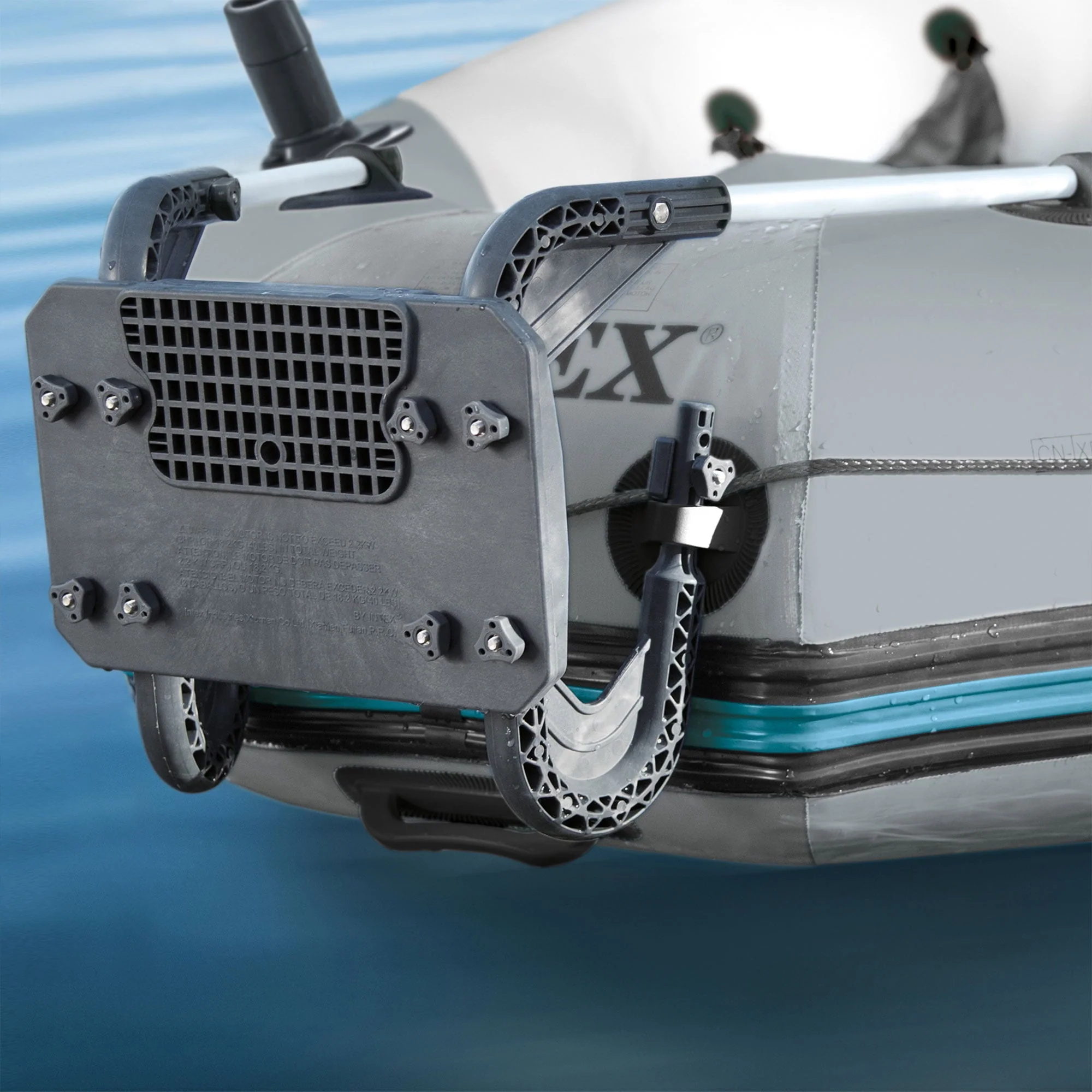 Intex Excursion 5 Person Inflatable Fishing Boat with Composite Motor Mount - Image 10