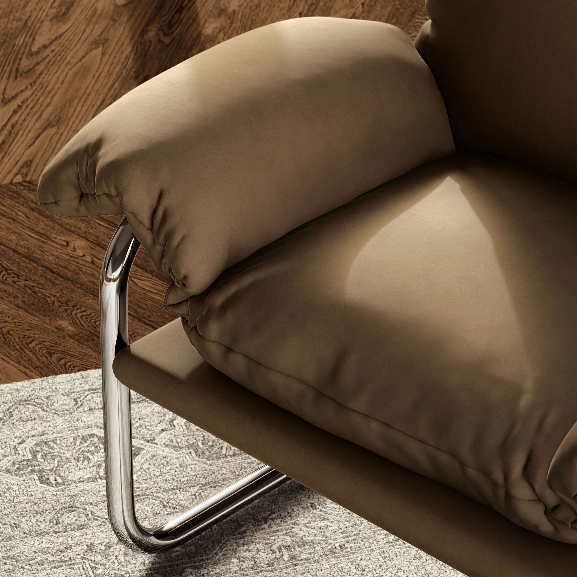 Accent Chair, Brown, Velvet, Living Room Lounge Cafe Lobby Hospitality Restaurant, Modern Contemporary, HB37765 - Image 10