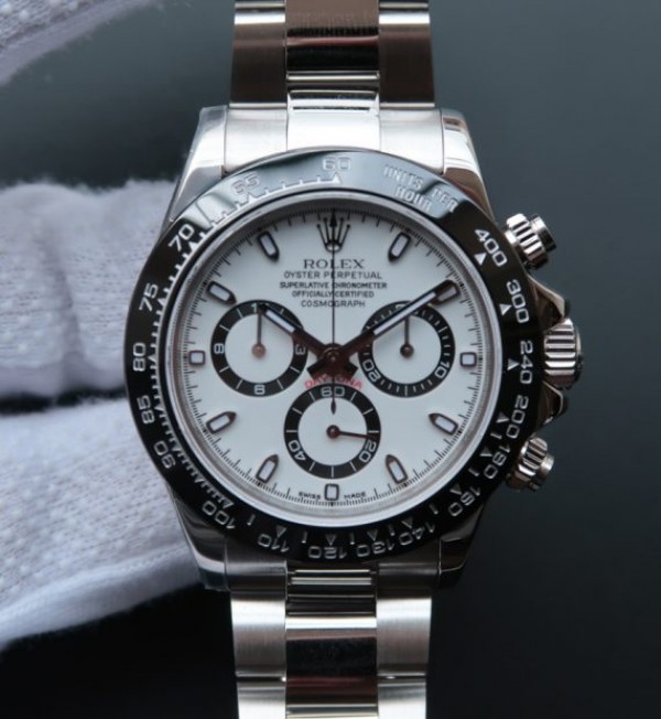 Replica Rolex Daytona 116500 LN Noob White Dial SS Bracelet A7750 - Elite Watch Atelier