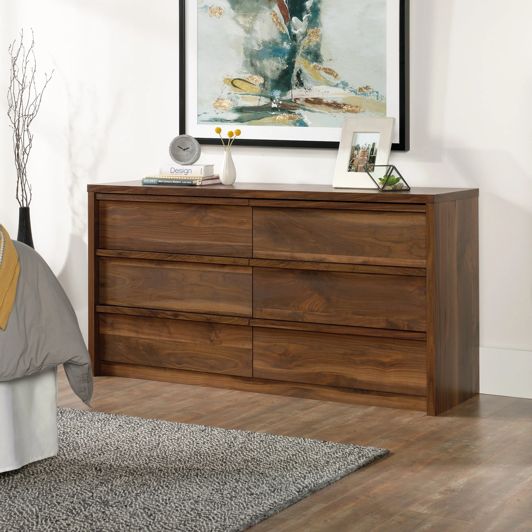 Better Homes and Gardens Montclair 6-Drawer Dresser, Vintage Walnut Finish - Image 7